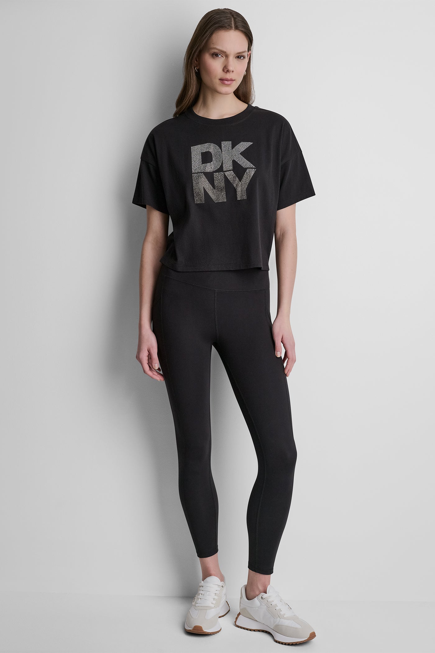STACKED OMBRE RHINESTONE LOGO TEE VIEW 5 | Sport Essentials