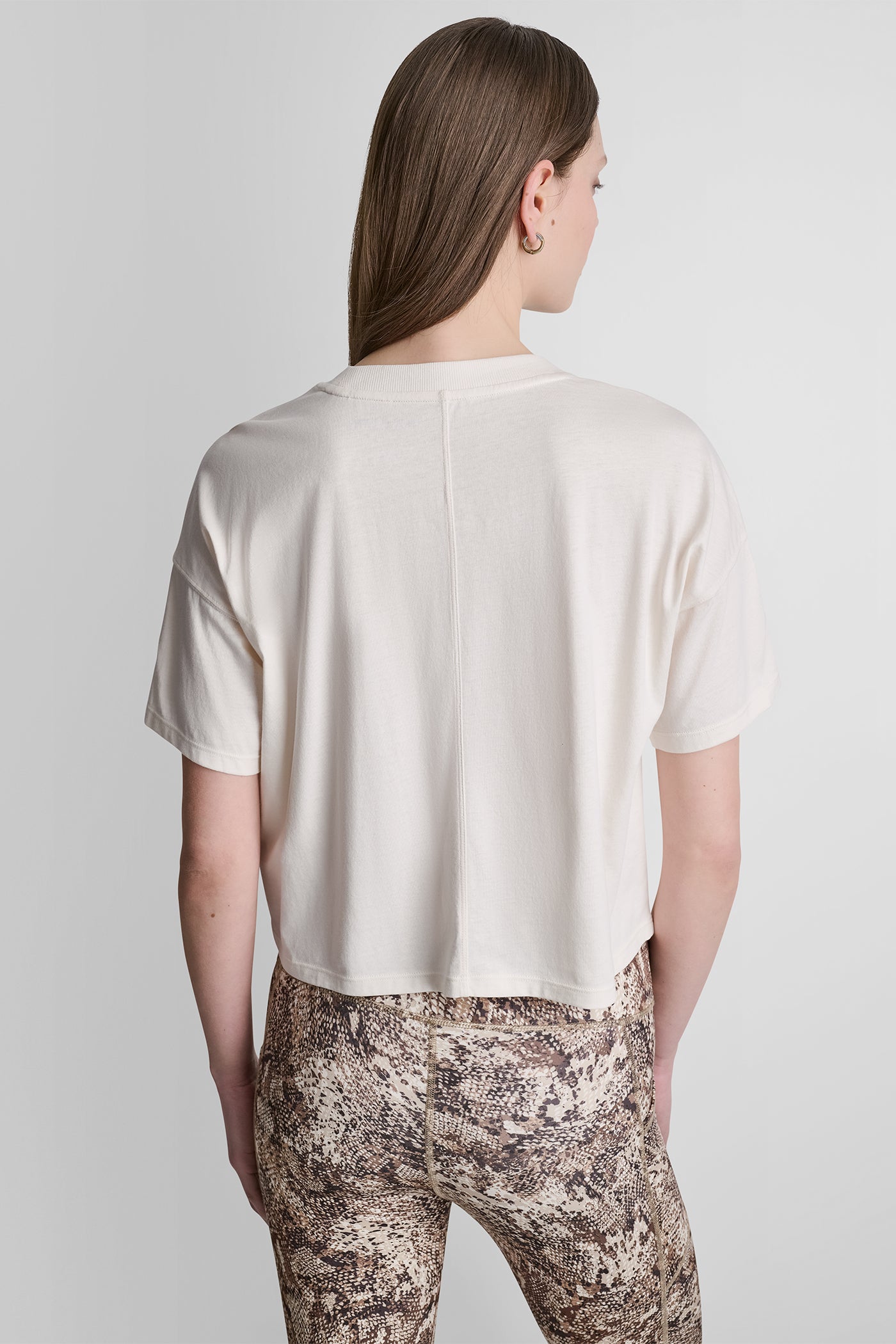STACKED OMBRE RHINESTONE DROP SHOULDER TEE VIEW 3 | DKNY Promo