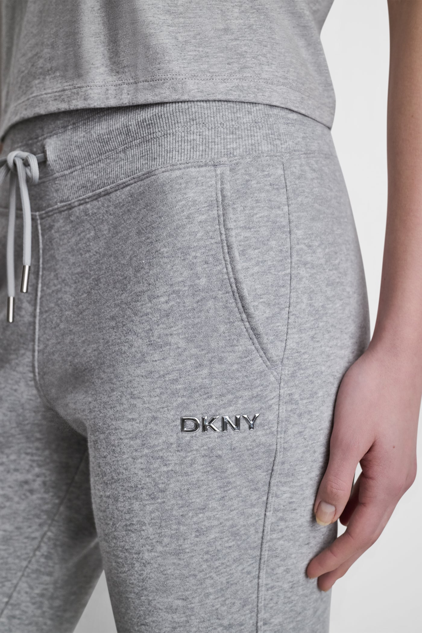 METALLIC BUBBLE LOGO FLARE PANT VIEW 4 | DKNY Promo