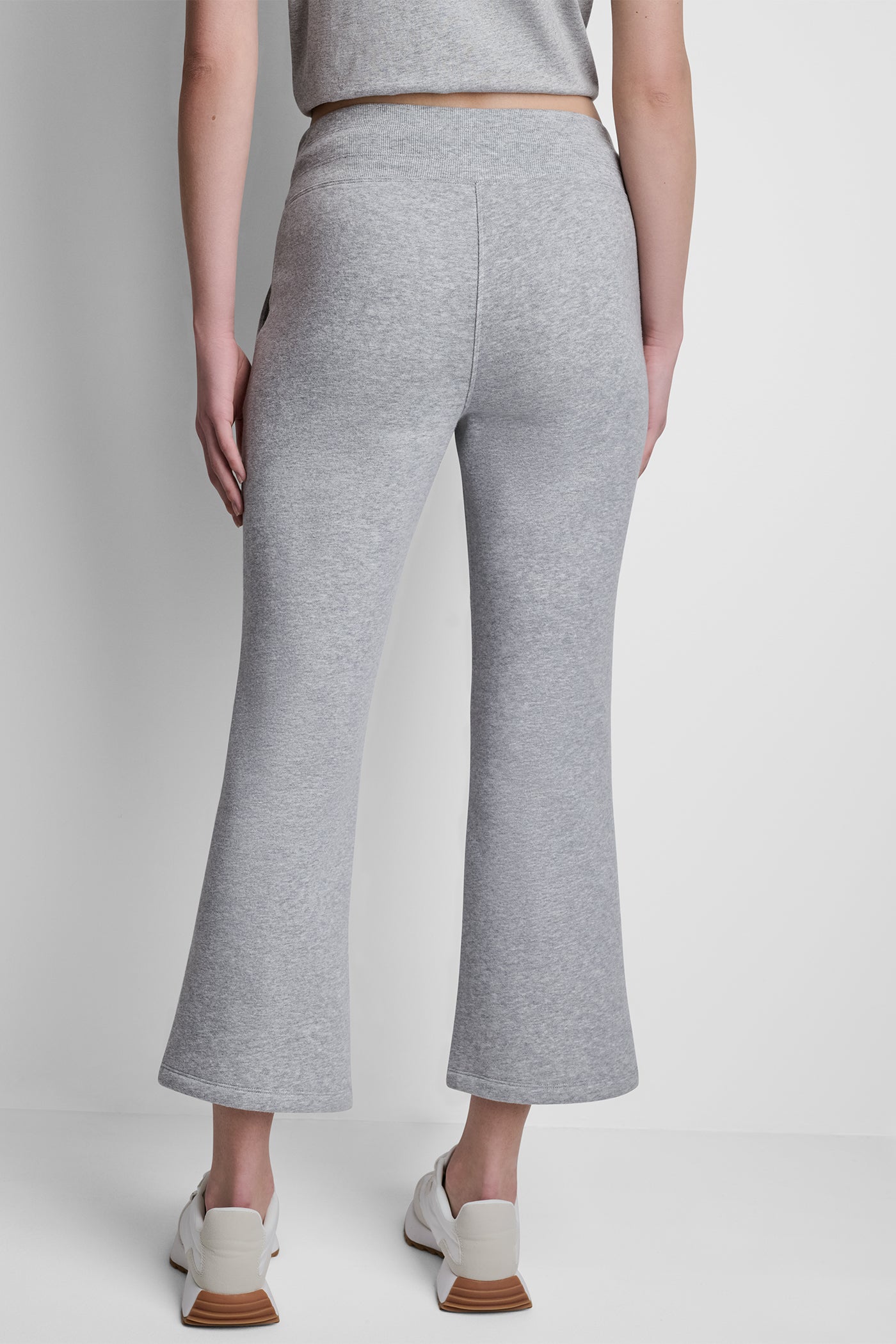 METALLIC BUBBLE LOGO FLARE PANT VIEW 3 | DKNY Promo