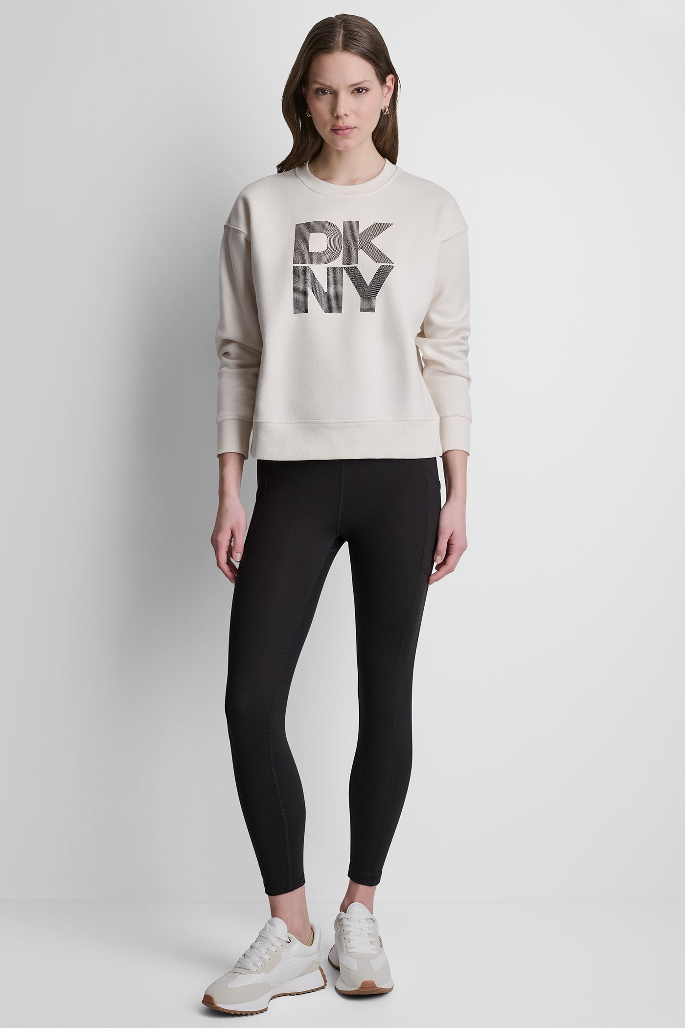 STACKED RHINESTONE LOGO PULLOVER VIEW 6 | DKNY Sport