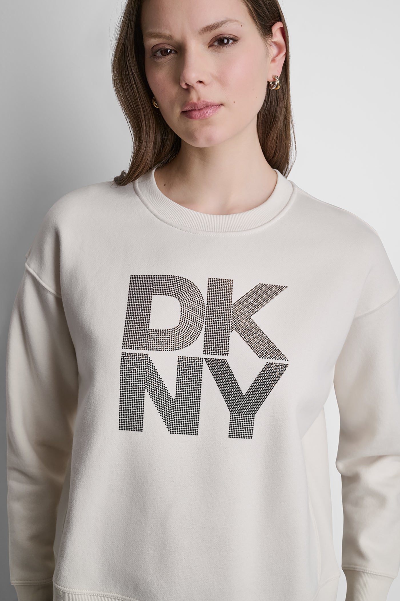 STACKED RHINESTONE LOGO PULLOVER VIEW 5 | DKNY Sport