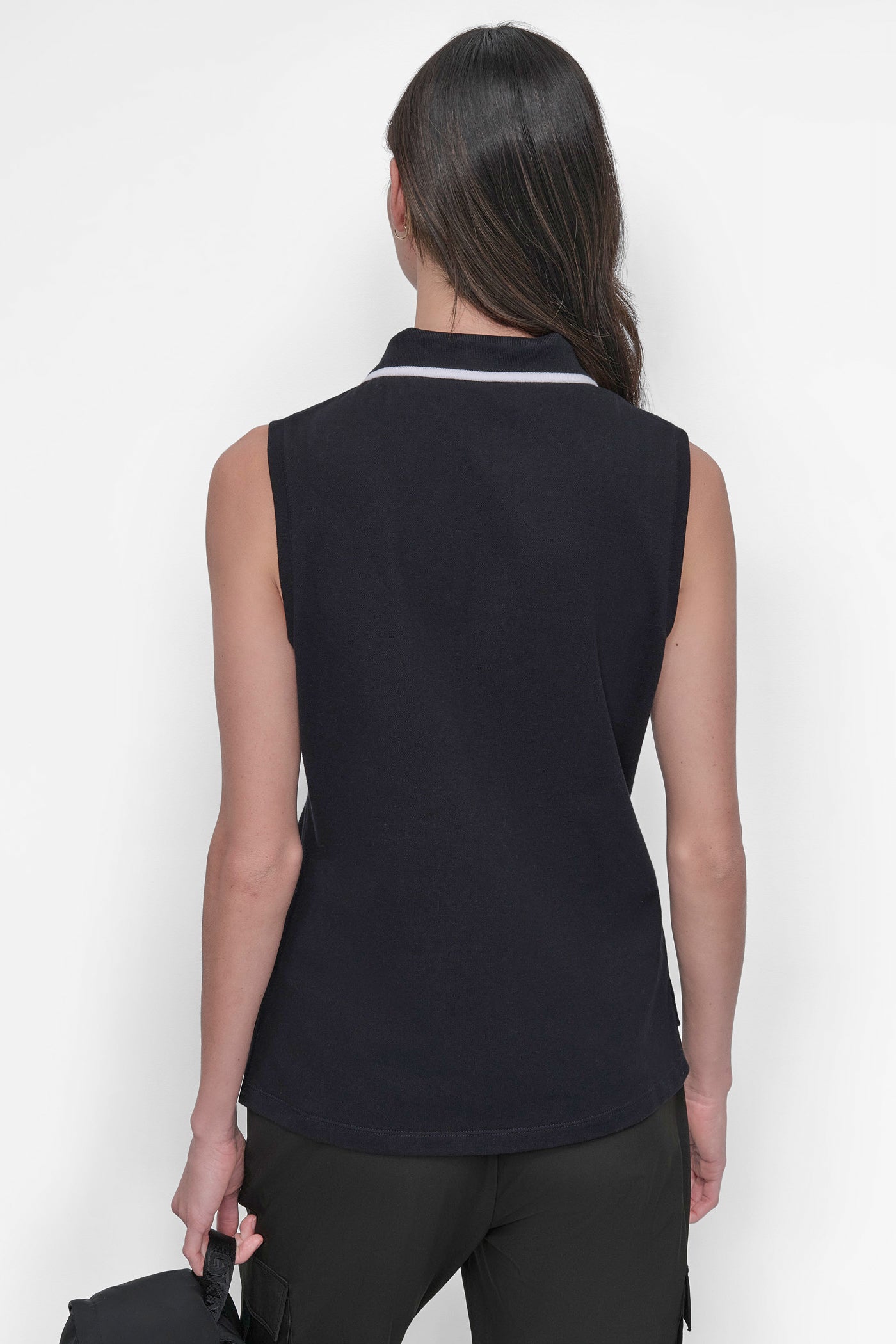 Black LOGO-EMBROIDERED PERFORMANCE POLO TANK, VIEW 2 | SALE