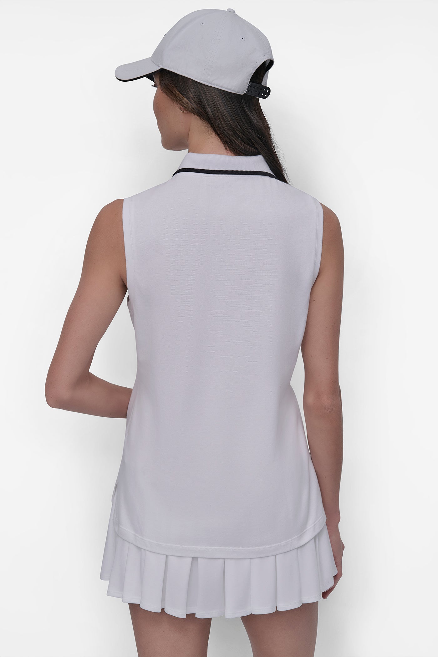 White LOGO-EMBROIDERED PERFORMANCE POLO TANK, VIEW 2 | SALE