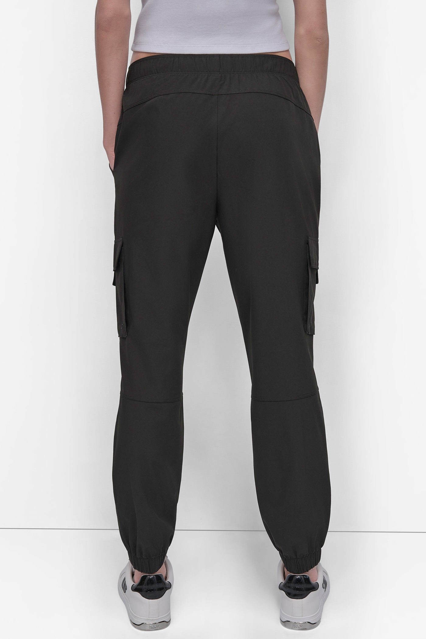 Black HIGH-RISE COMMUTER CARGO JOGGER, BACK VIEW | Sweatshirts & Joggers