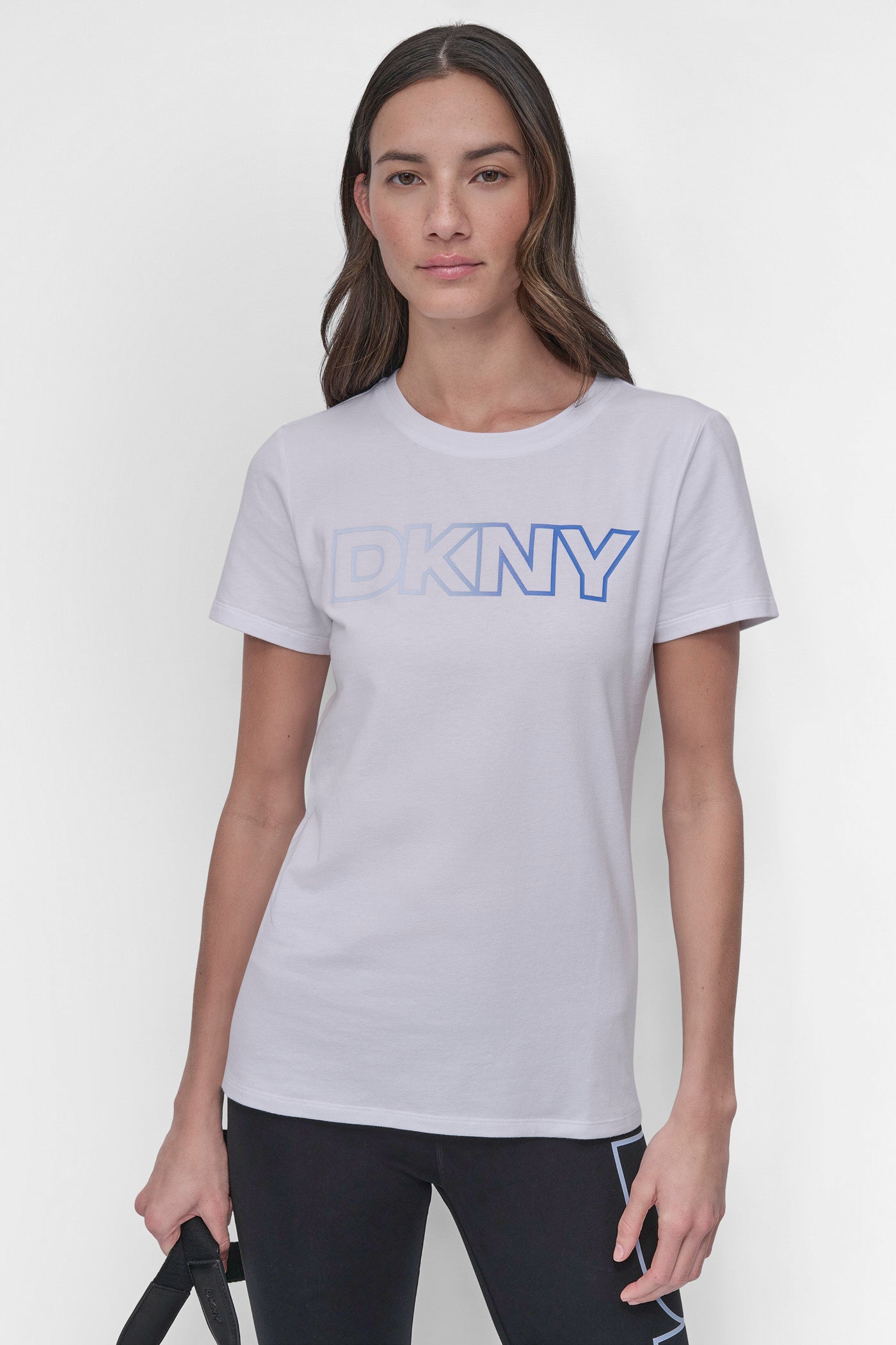 WHITE/ SKYWAY BLUE OMBRÉ LOGO PERFORMANCE TEE, VIEW 1 | SALE