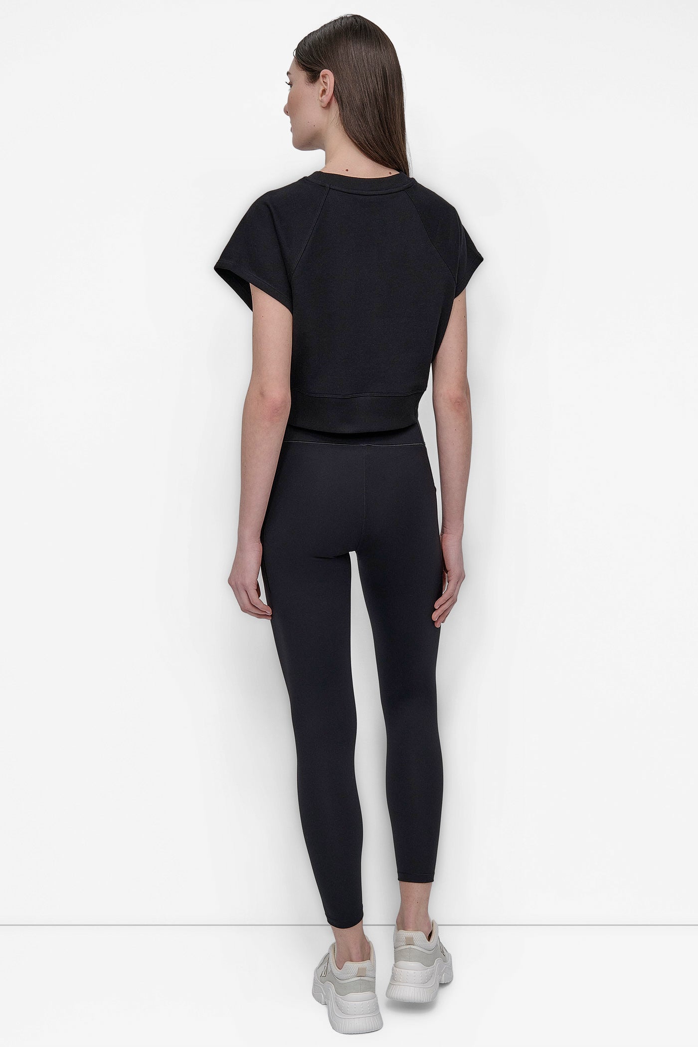 Black MINI STUD LOGO RAGLAN PULLOVER, BACK VIEW | All Products