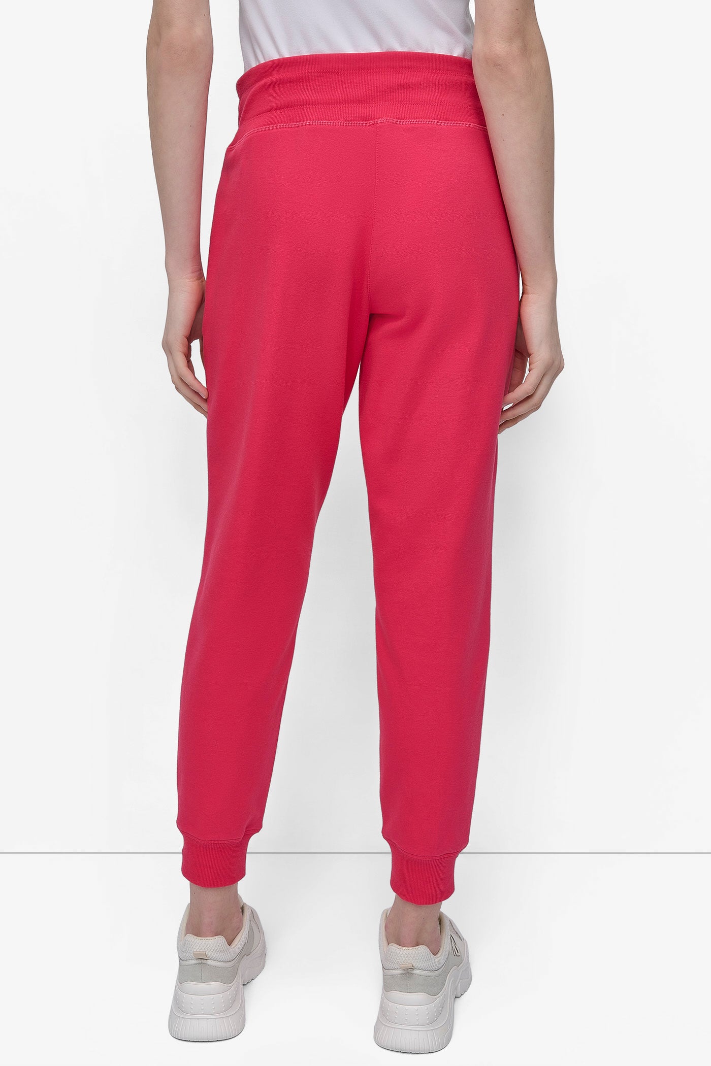 AZALEA/ BLACK HIGH-RISE LOGO DRAWSTRING JOGGER, BACK VIEW | Sport Essentials