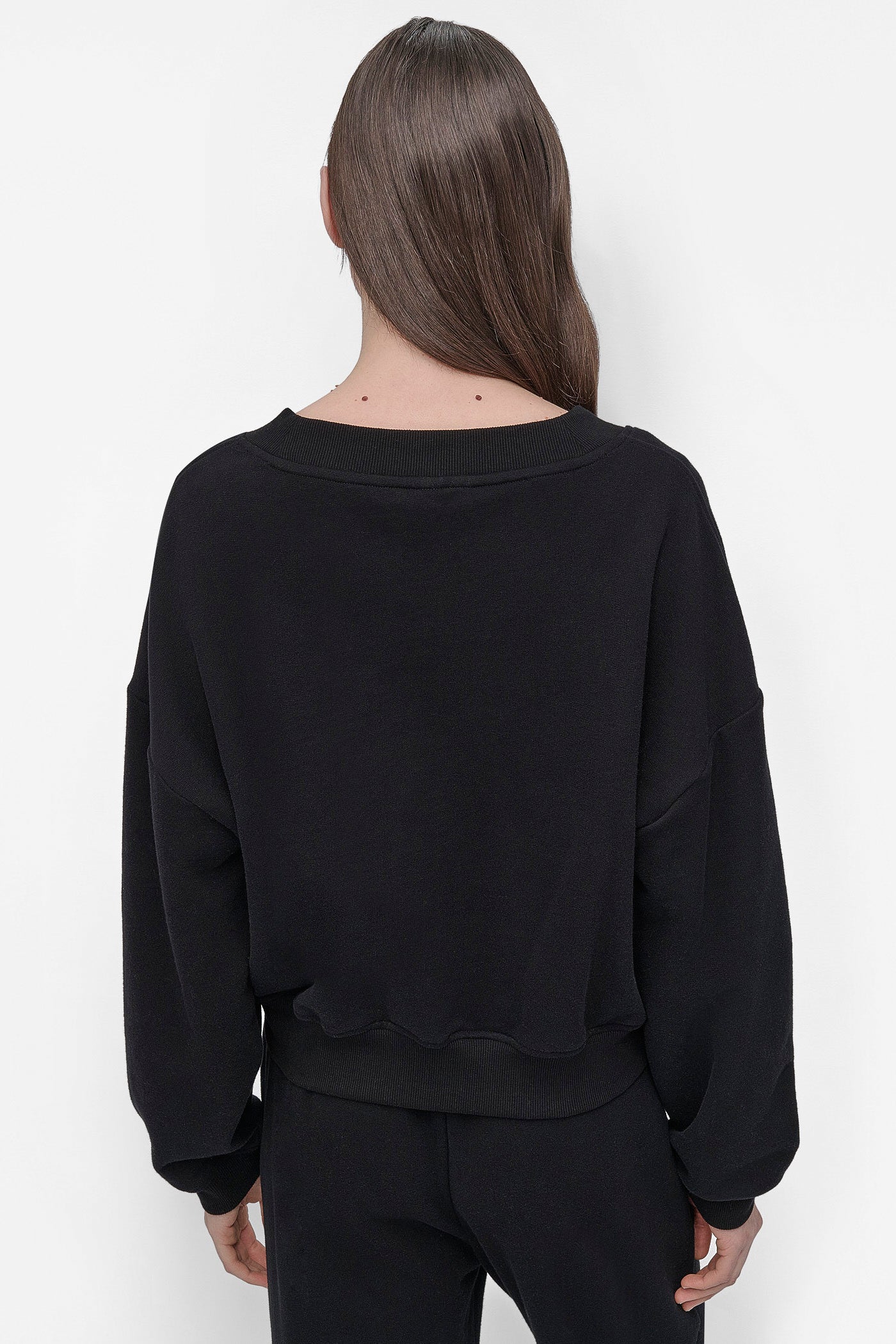 Black/Clear LOGO-EMBELLISHED SWEATSHIRT, BACK VIEW | Sport Essentials