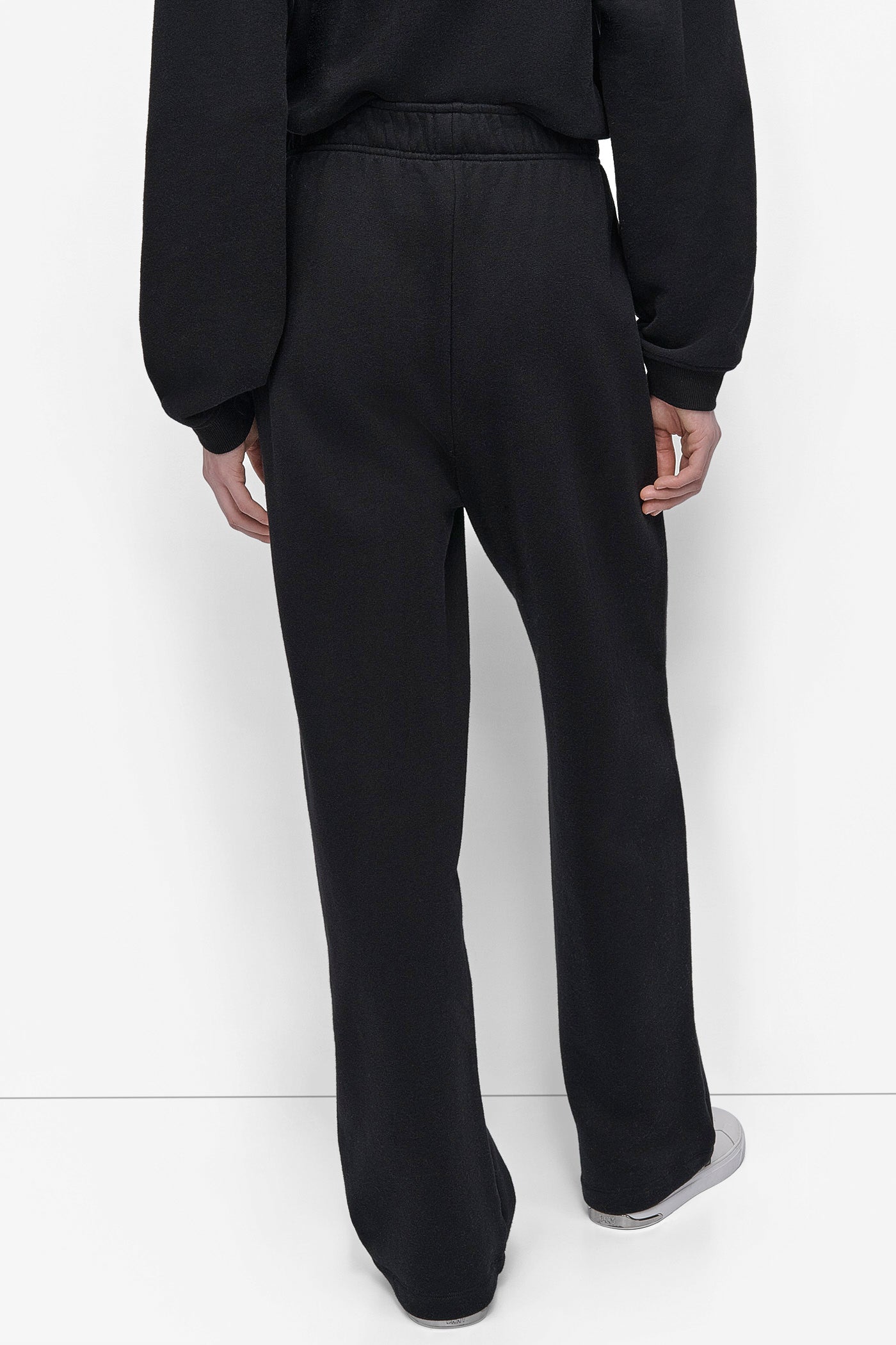 Black/Clear DKNY SPORT RHINESTONE LOGO SUPER HIGH RISE STRAIGHT, BACK VIEW | Sport Essentials