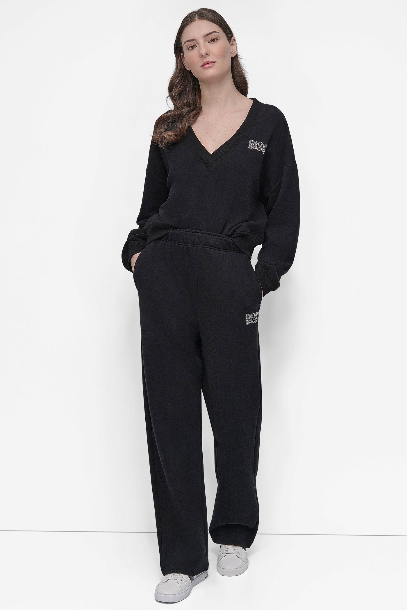 DKNY SPORT RHINESTONE LOGO SUPER HIGH RISE STRAIGHT VIEW 5 | Sport Essentials