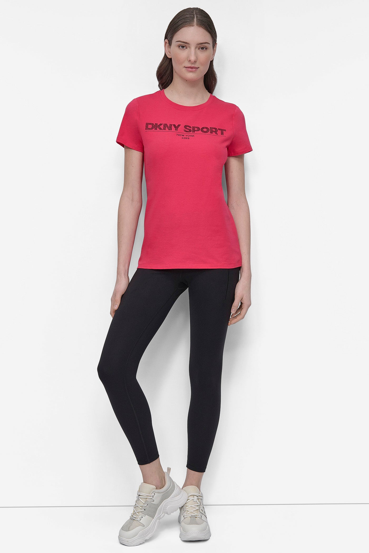 DKNY SPORT RHINESTONE LOGO CREW NECK TEE VIEW 4 | Tees & Tanks