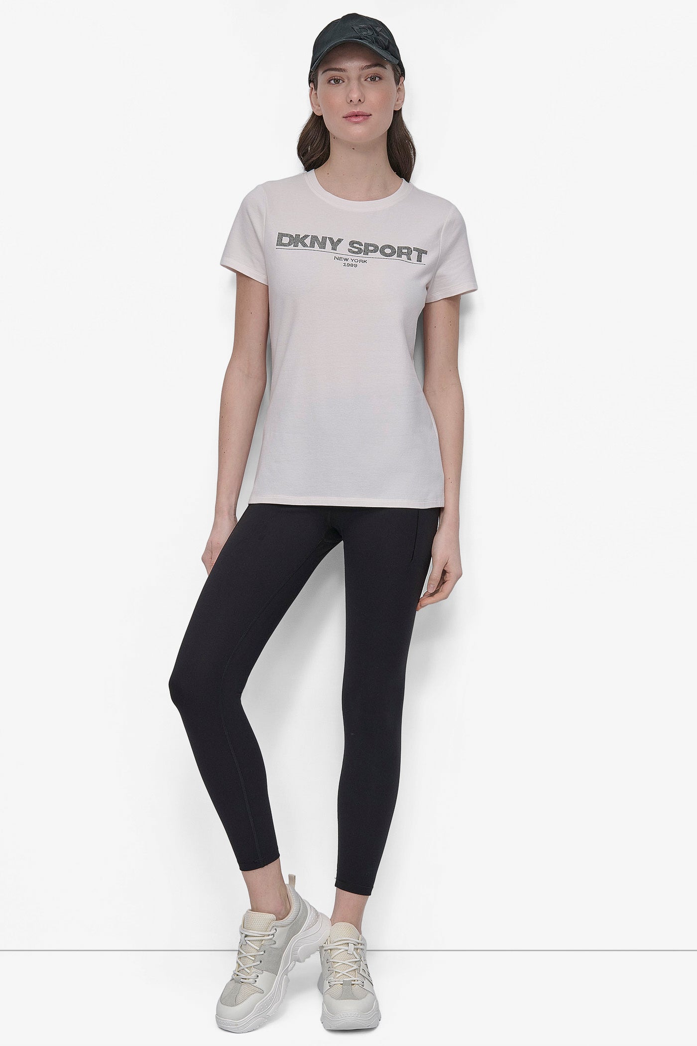 DKNY SPORT RHINESTONE LOGO CREW NECK TEE VIEW 4 | Tees & Tanks