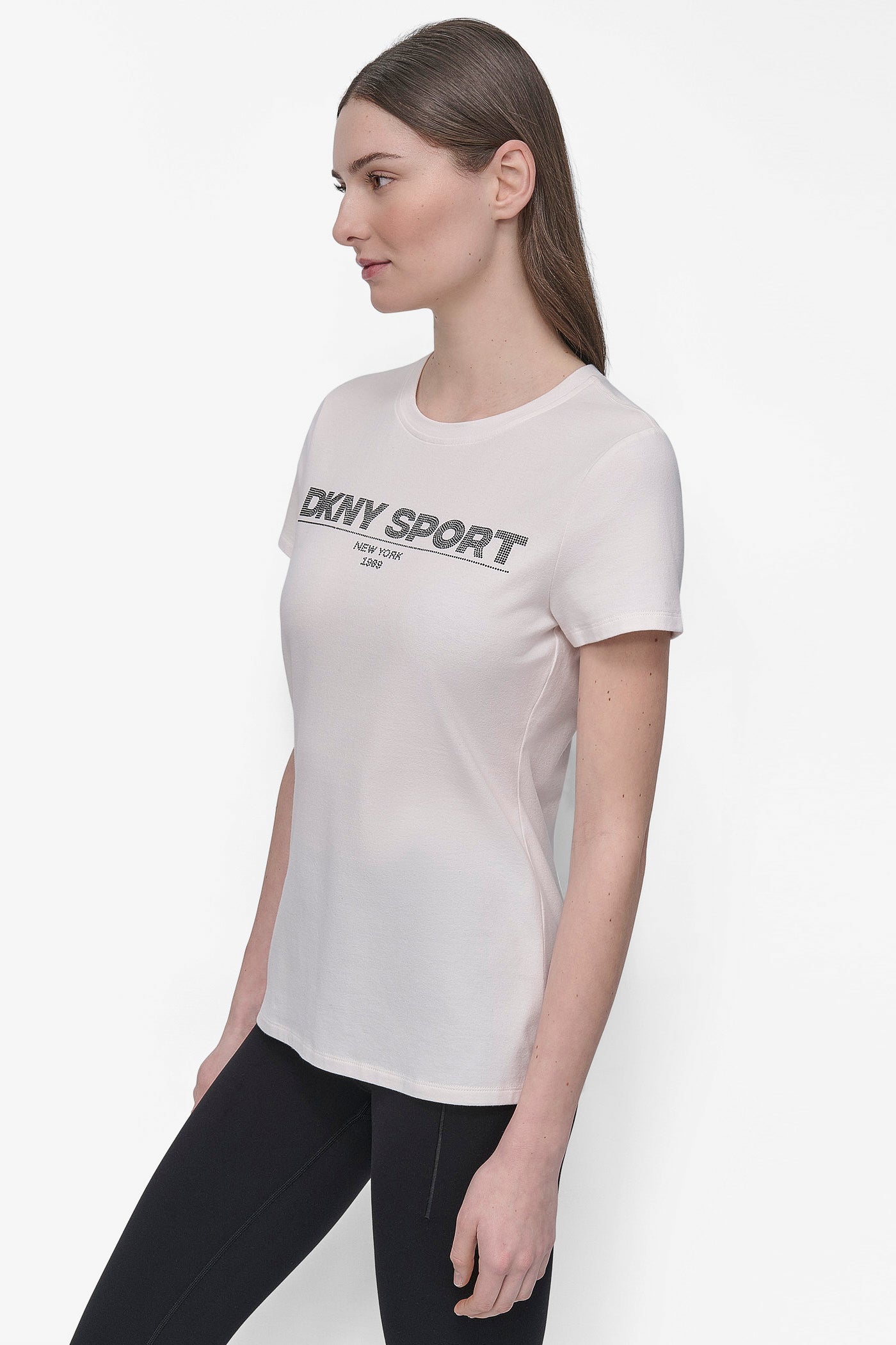 DKNY SPORT RHINESTONE LOGO CREW NECK TEE VIEW 3 | Tees & Tanks