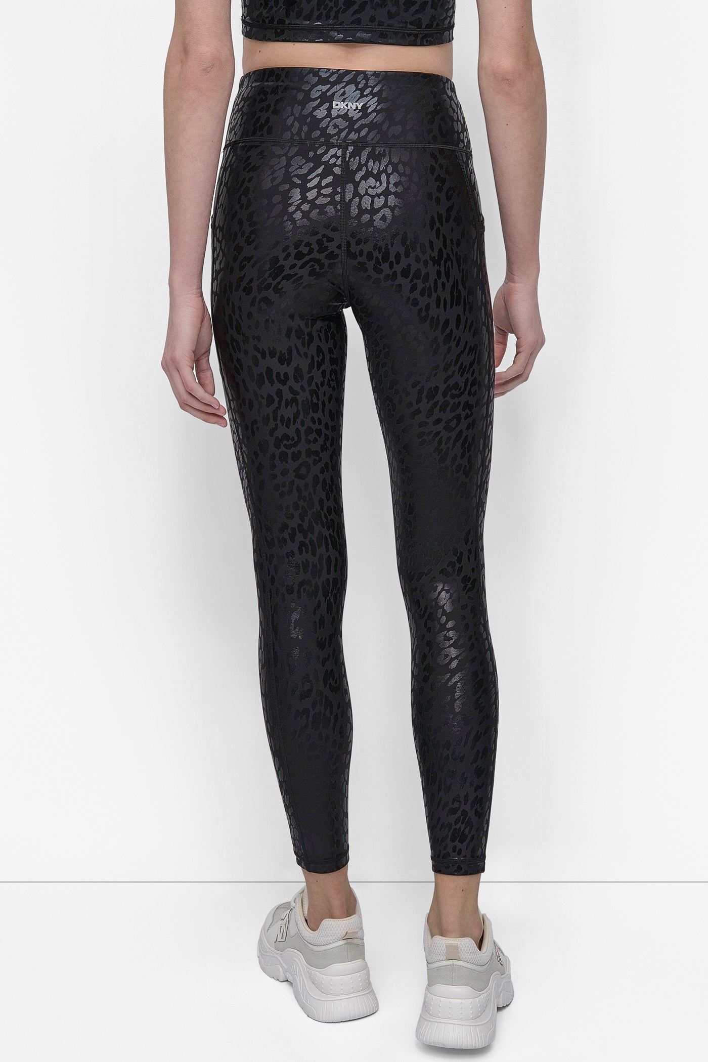 NIGHT CAT BLACK HIGH WAIST 7/8 PRINTED FITNESS TIGHT WITH POCKETS, VIEW 2 | Leggings