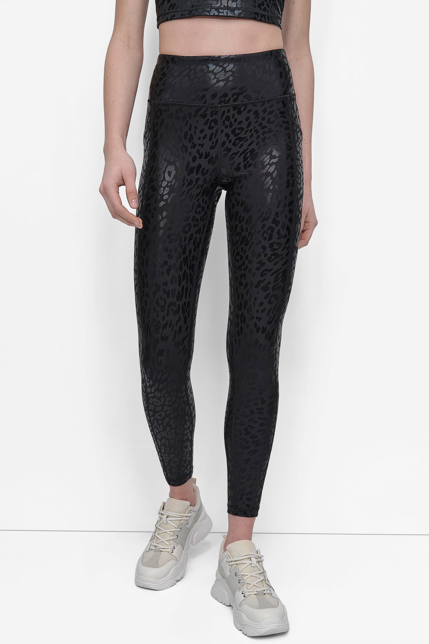 NIGHT CAT BLACK HIGH WAIST 7/8 PRINTED FITNESS TIGHT WITH POCKETS, VIEW 1 | Leggings