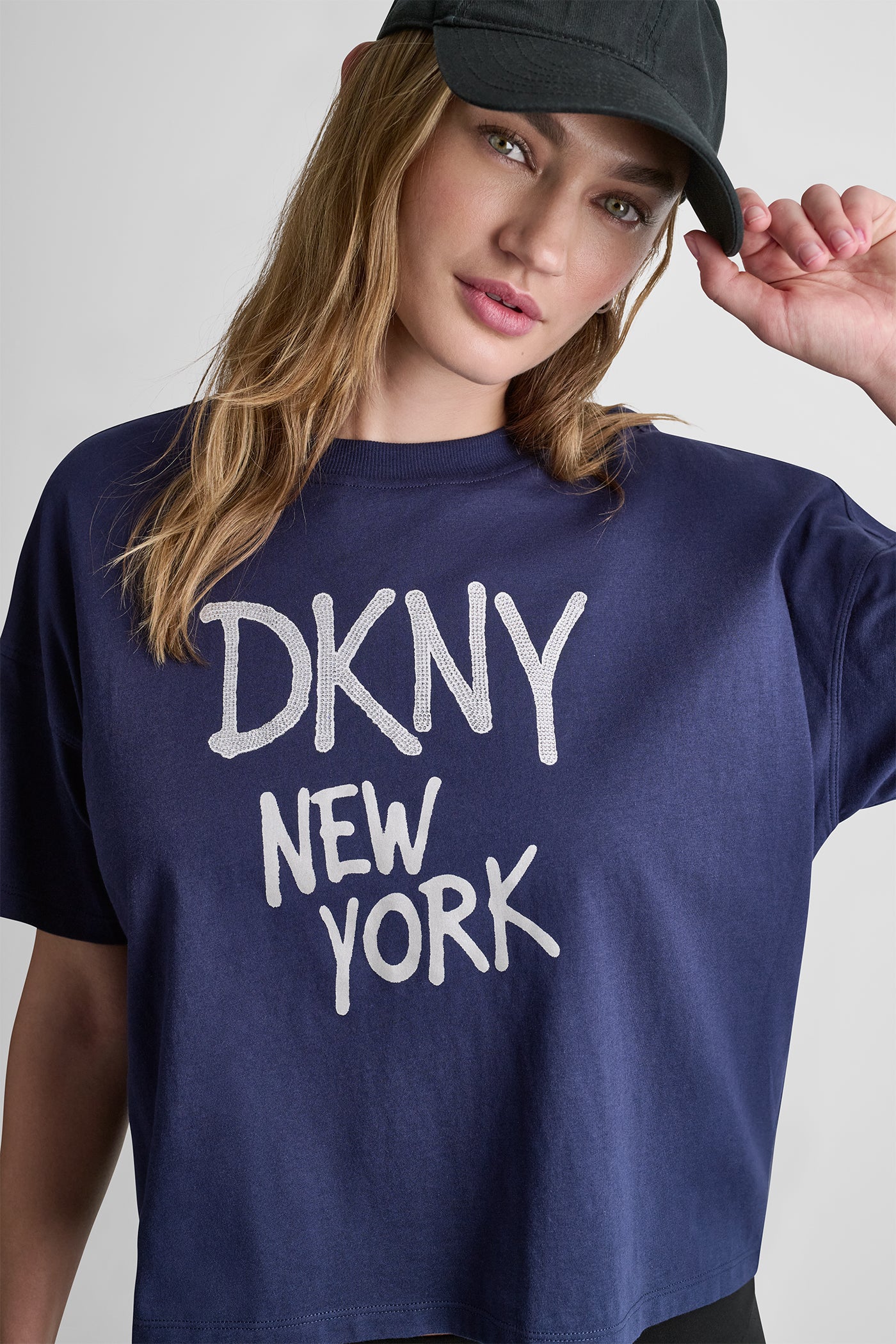 RHINESTONE GRAFFITI LOGO TEE VIEW 5 | DKNY Sport