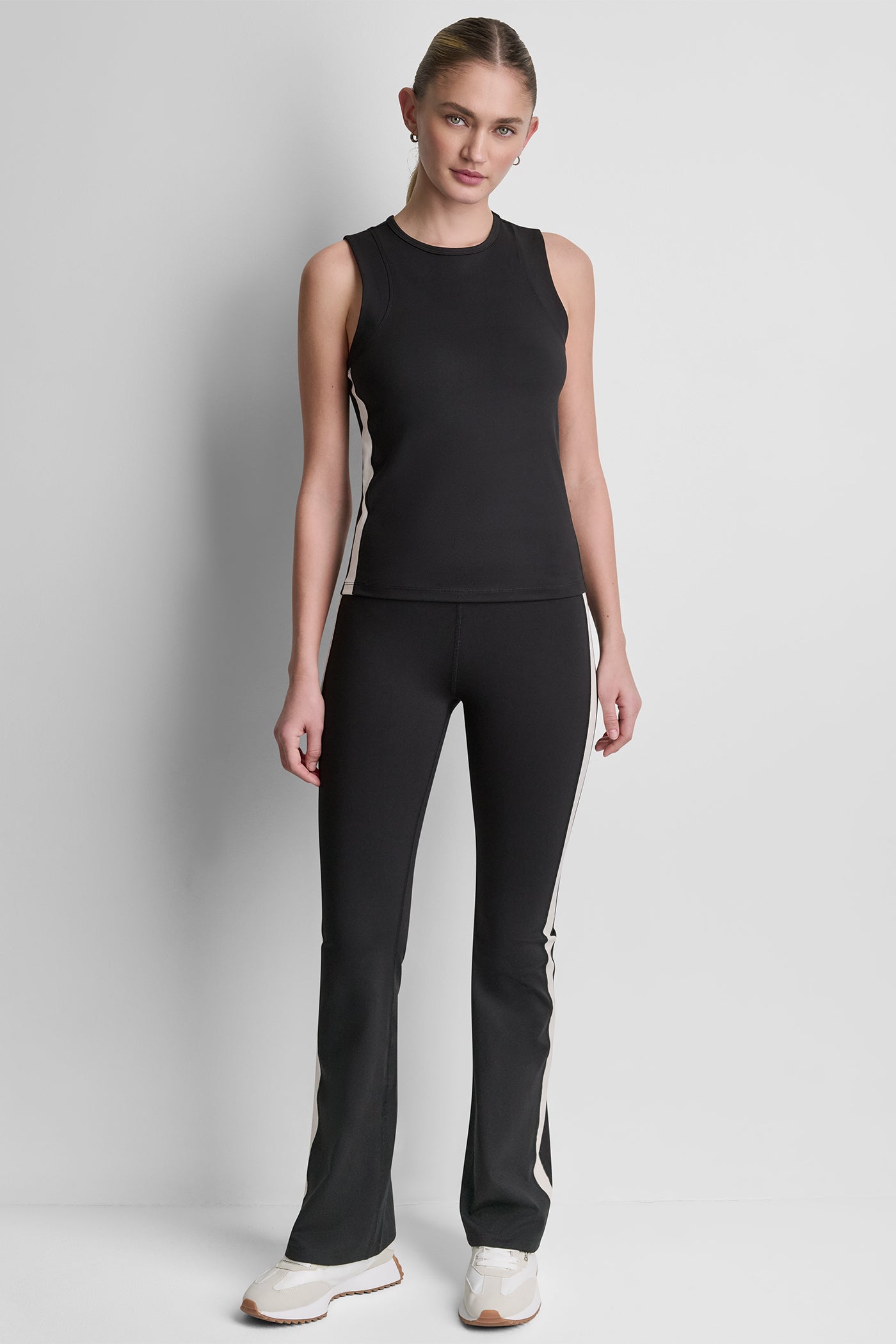 BALANCE COMPRESSION SIDE STRIPE FLARE LEGGING VIEW 5 | New clothing