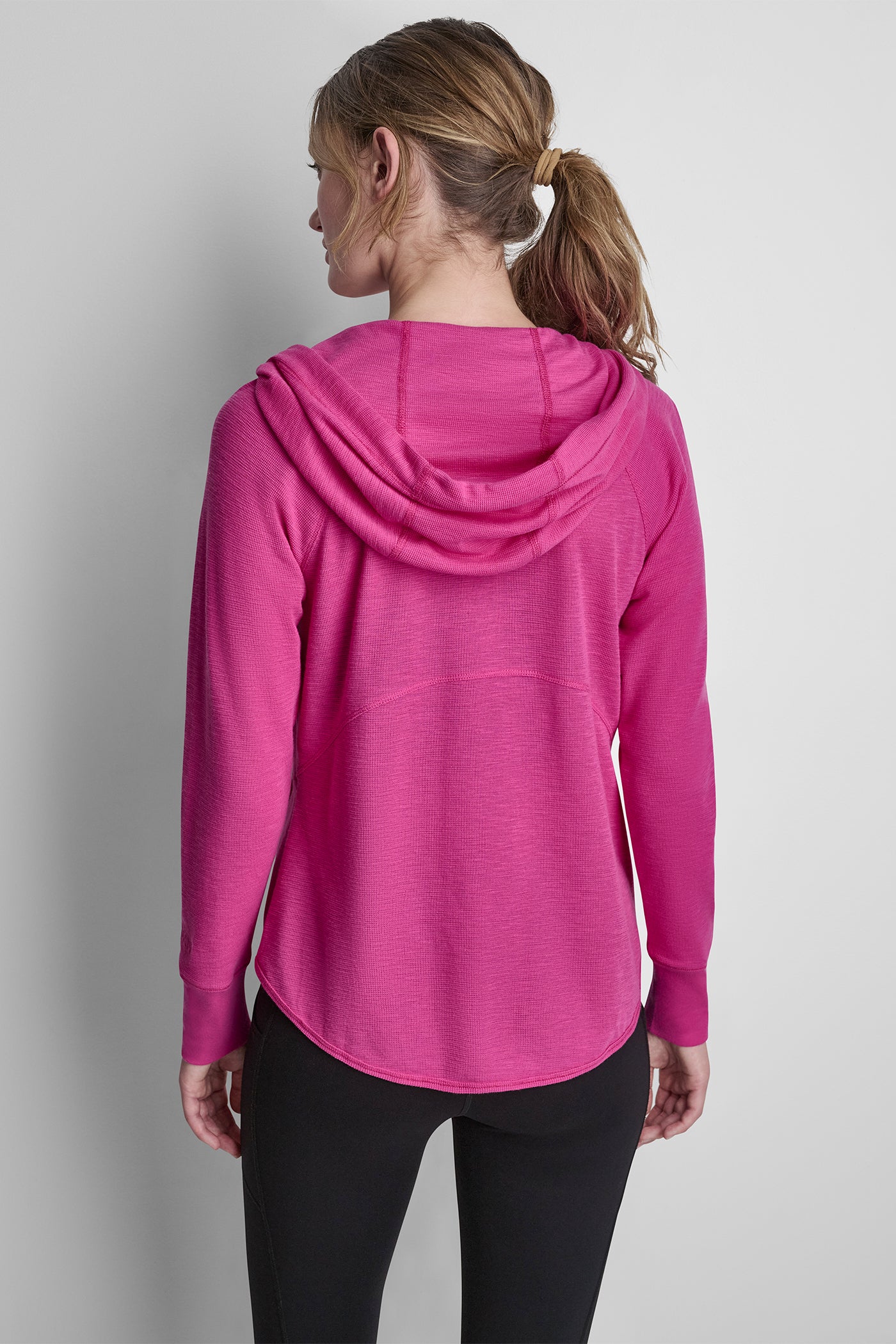 MINI WAFFLE FULL-ZIP HOODIE VIEW 4 | DKNY Sport