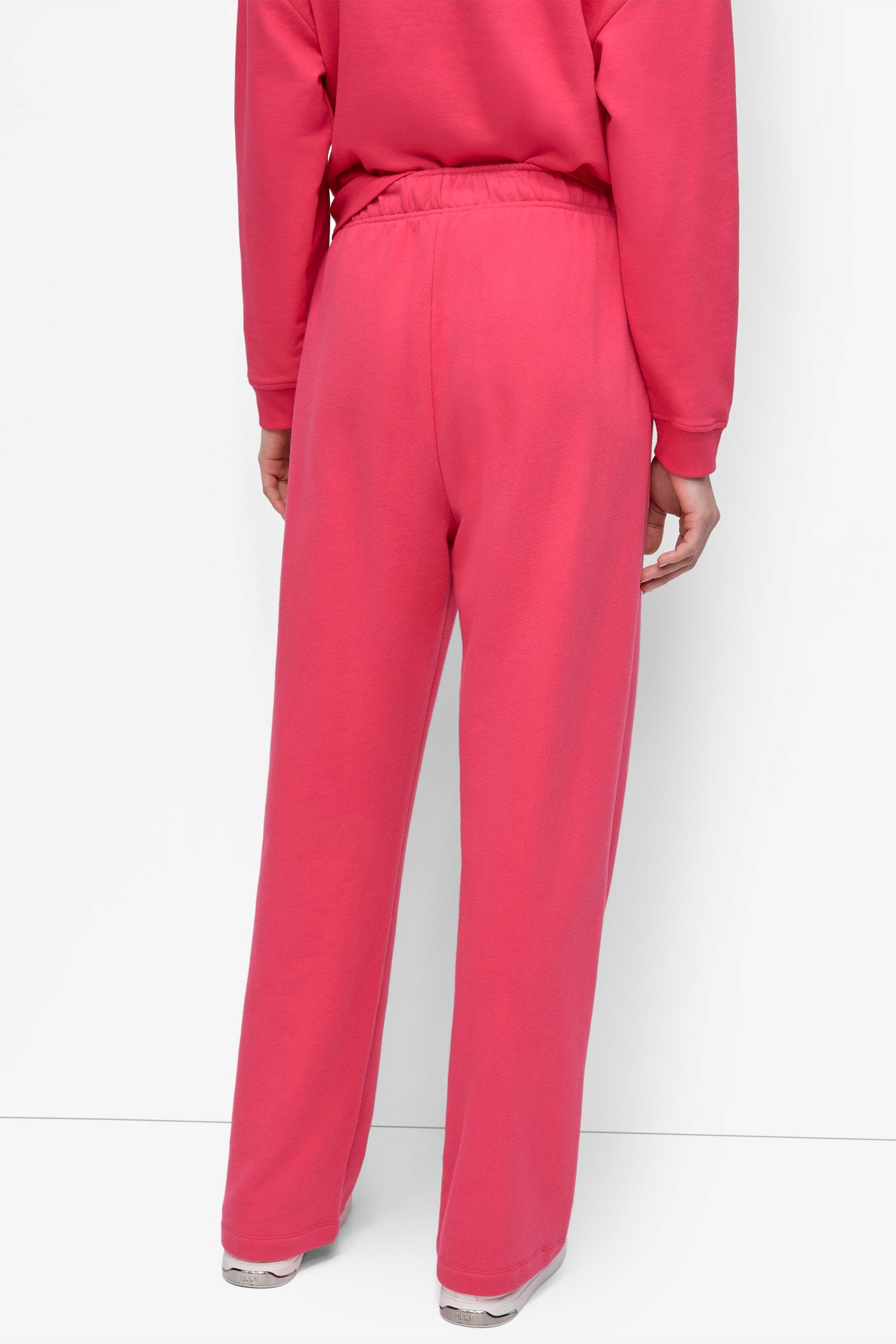 Azalea/Black DKNY SPORT RHINESTONE LOGO SUPER HIGH RISE STRAIGHT, BACK VIEW | Sport Essentials