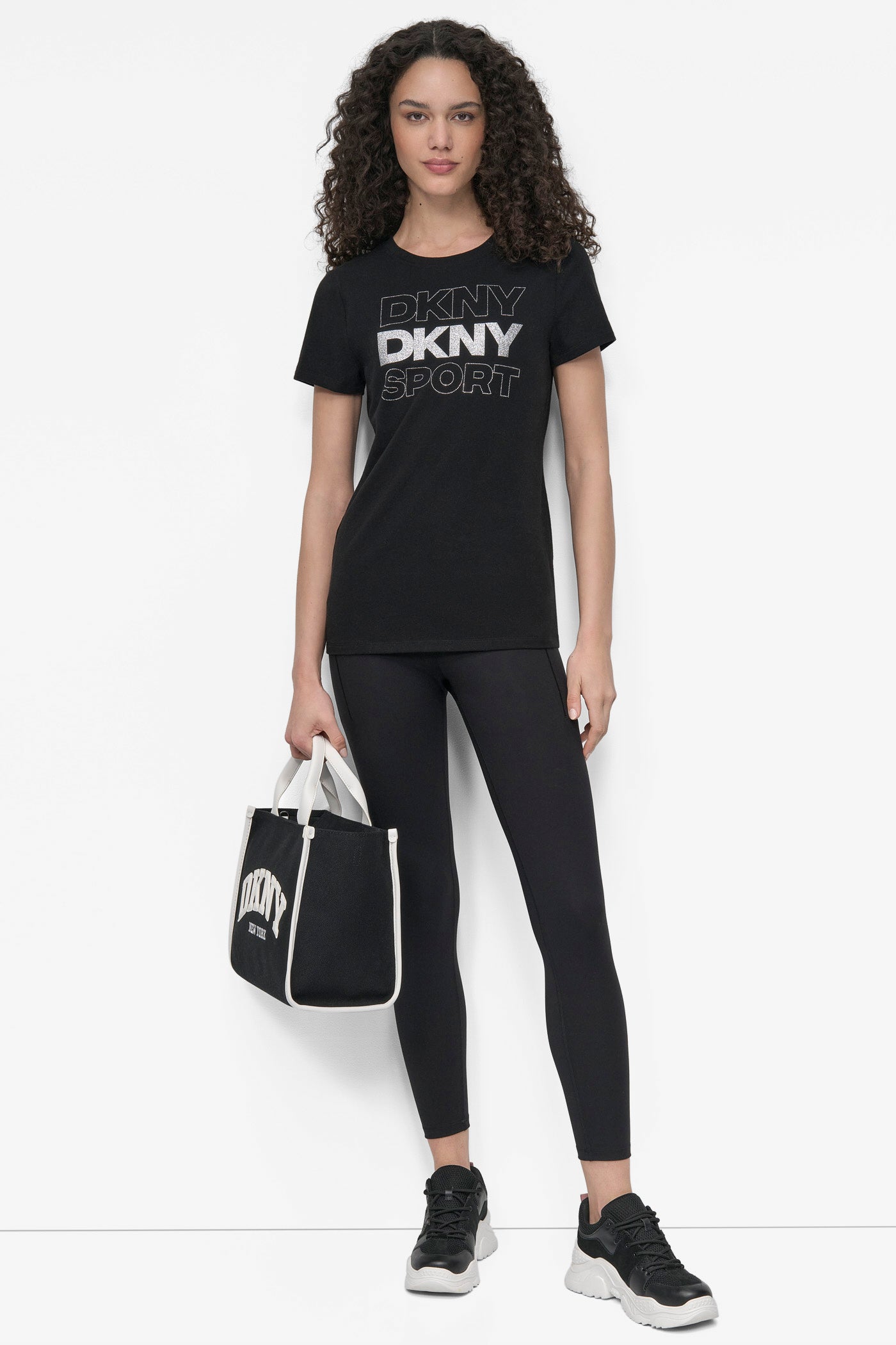 DKNY SPORT RHINESTONE GLITTER LOGO TEE VIEW 5 | Tees & Tanks