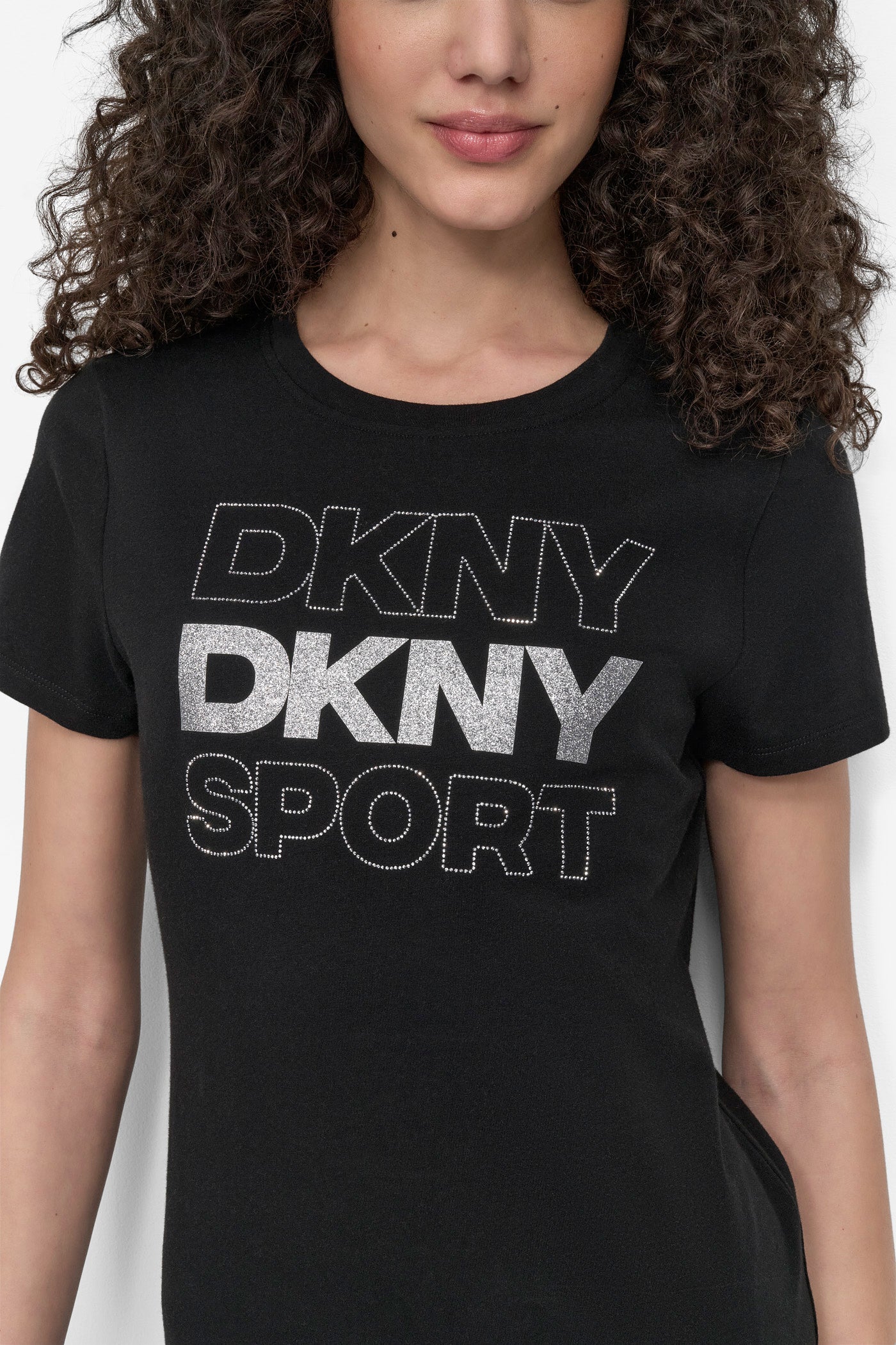 DKNY SPORT RHINESTONE GLITTER LOGO TEE VIEW 4 | Tees & Tanks