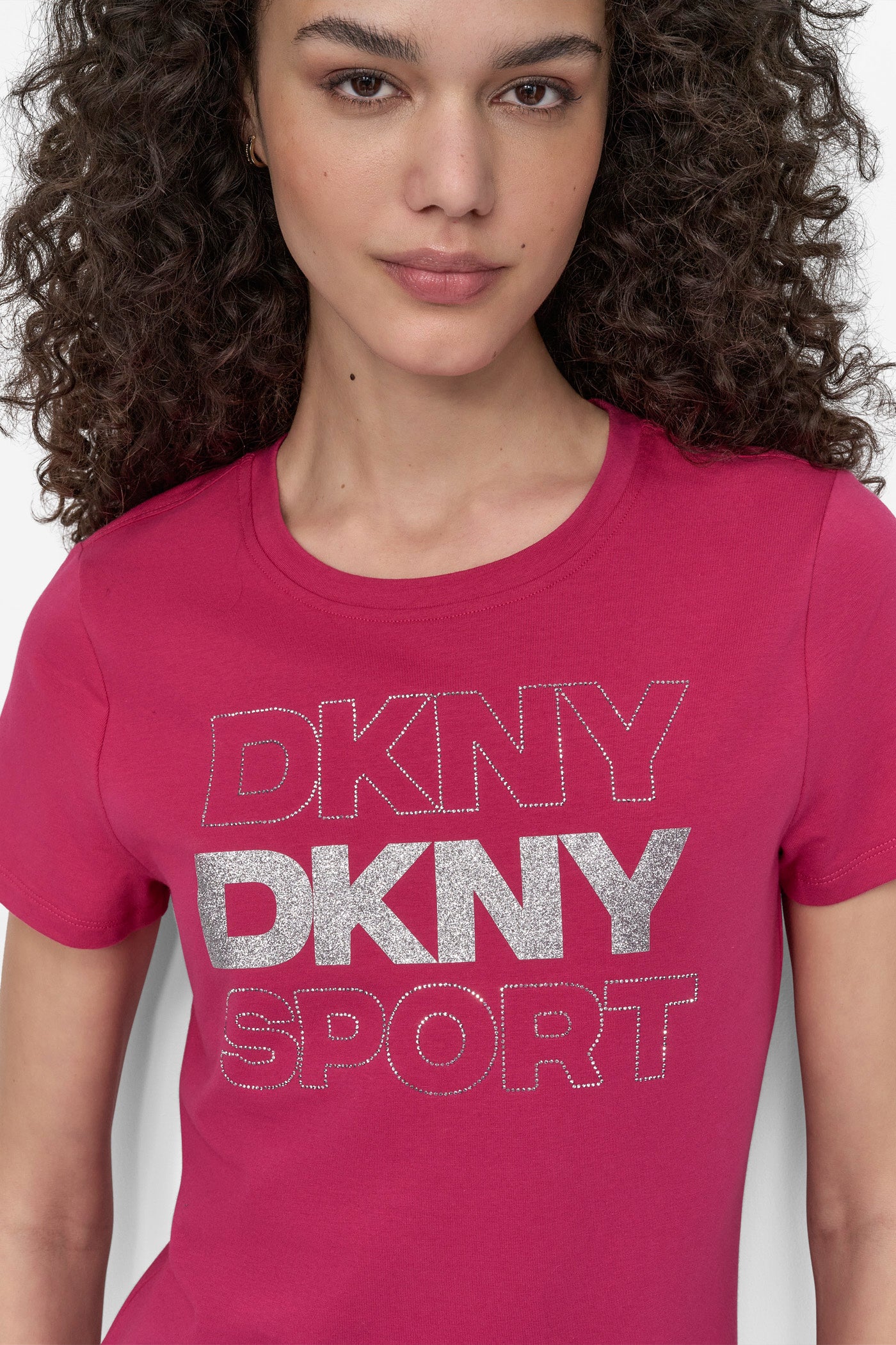 DKNY SPORT RHINESTONE GLITTER LOGO TEE VIEW 4 | Clothing
