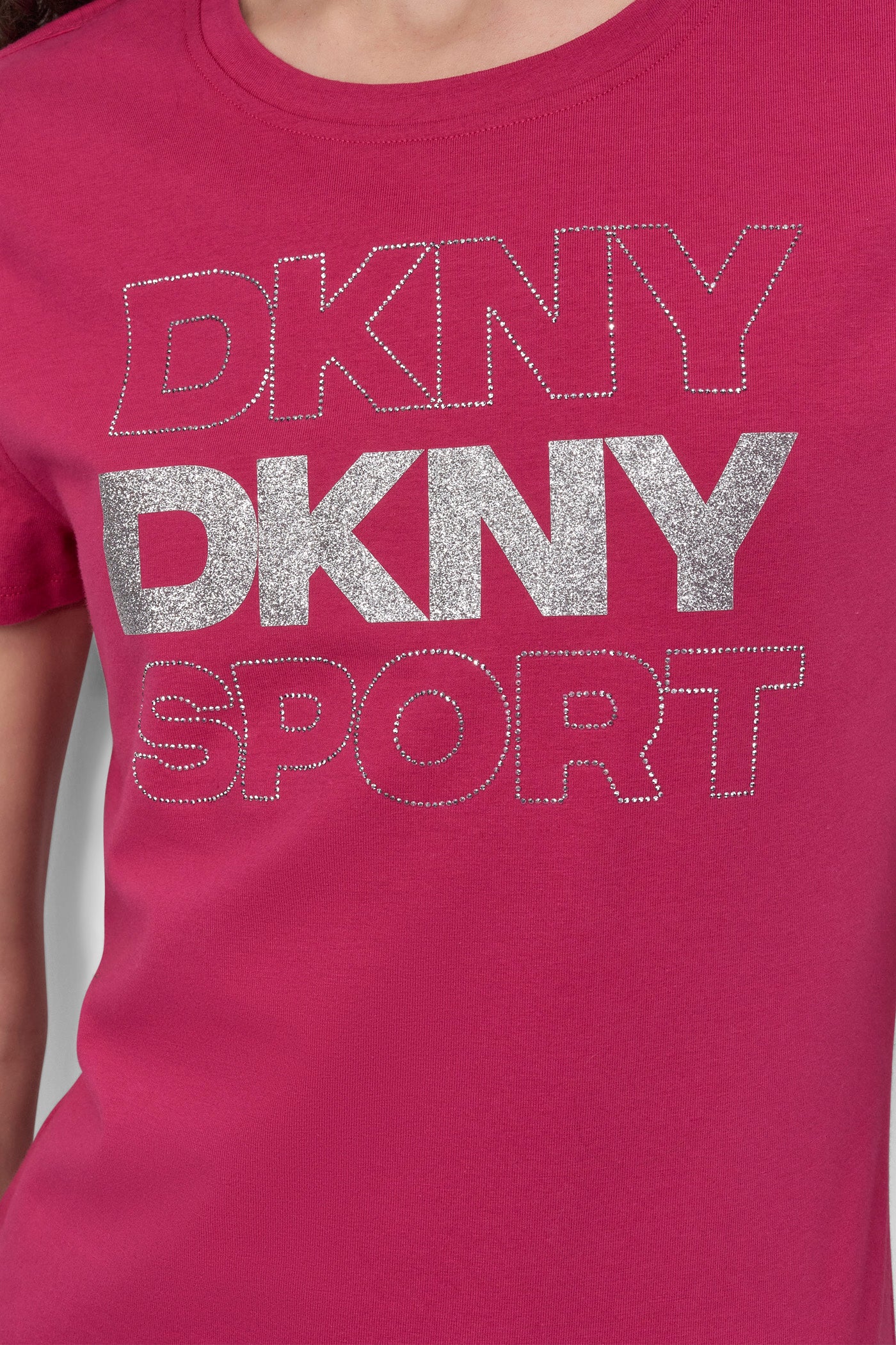 DKNY SPORT RHINESTONE GLITTER LOGO TEE VIEW 5 | Clothing