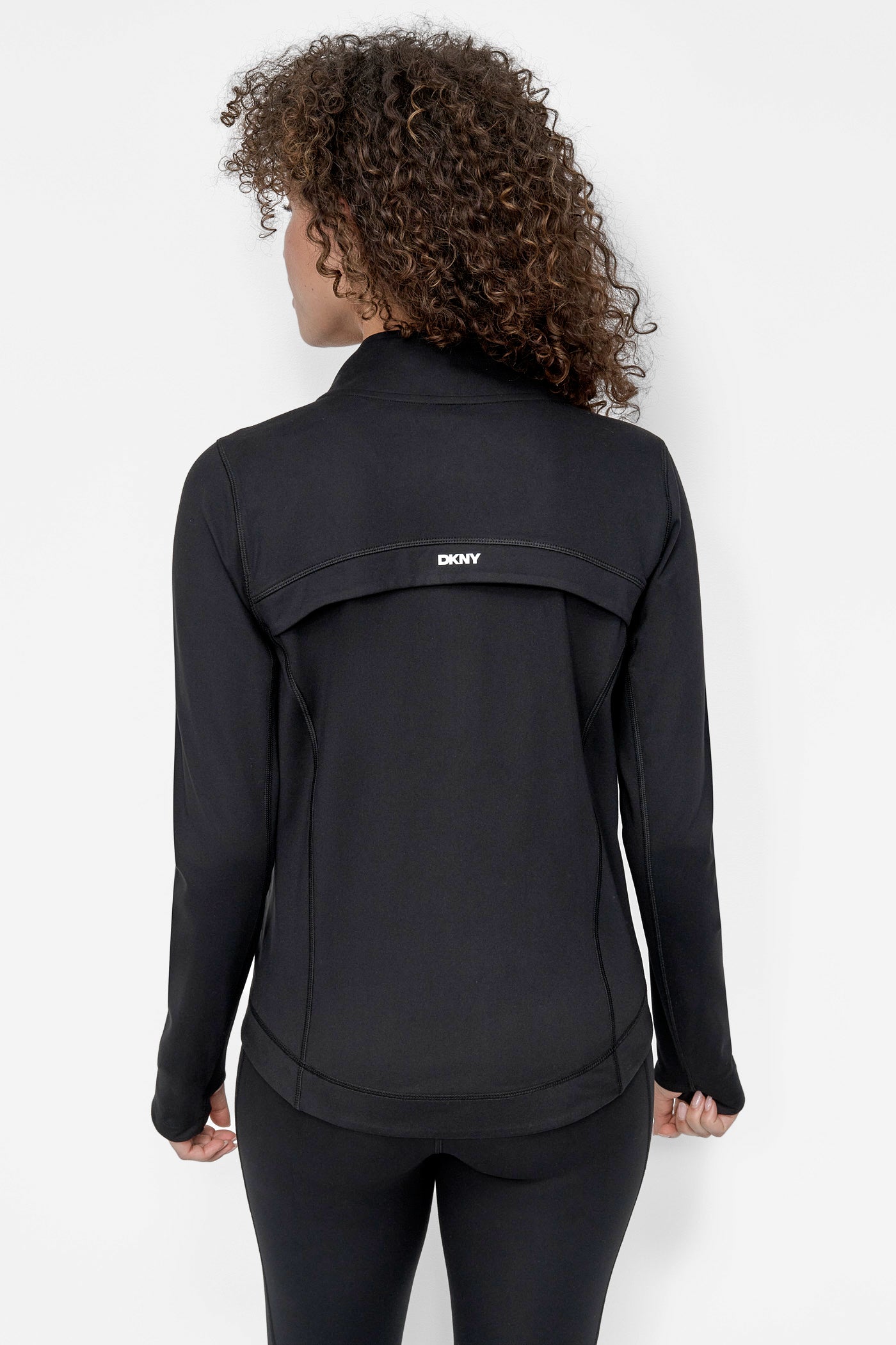 Black/Silver BALANCE COMPRESSION RHINESTONE LOGO JACKET, BACK VIEW | Products
