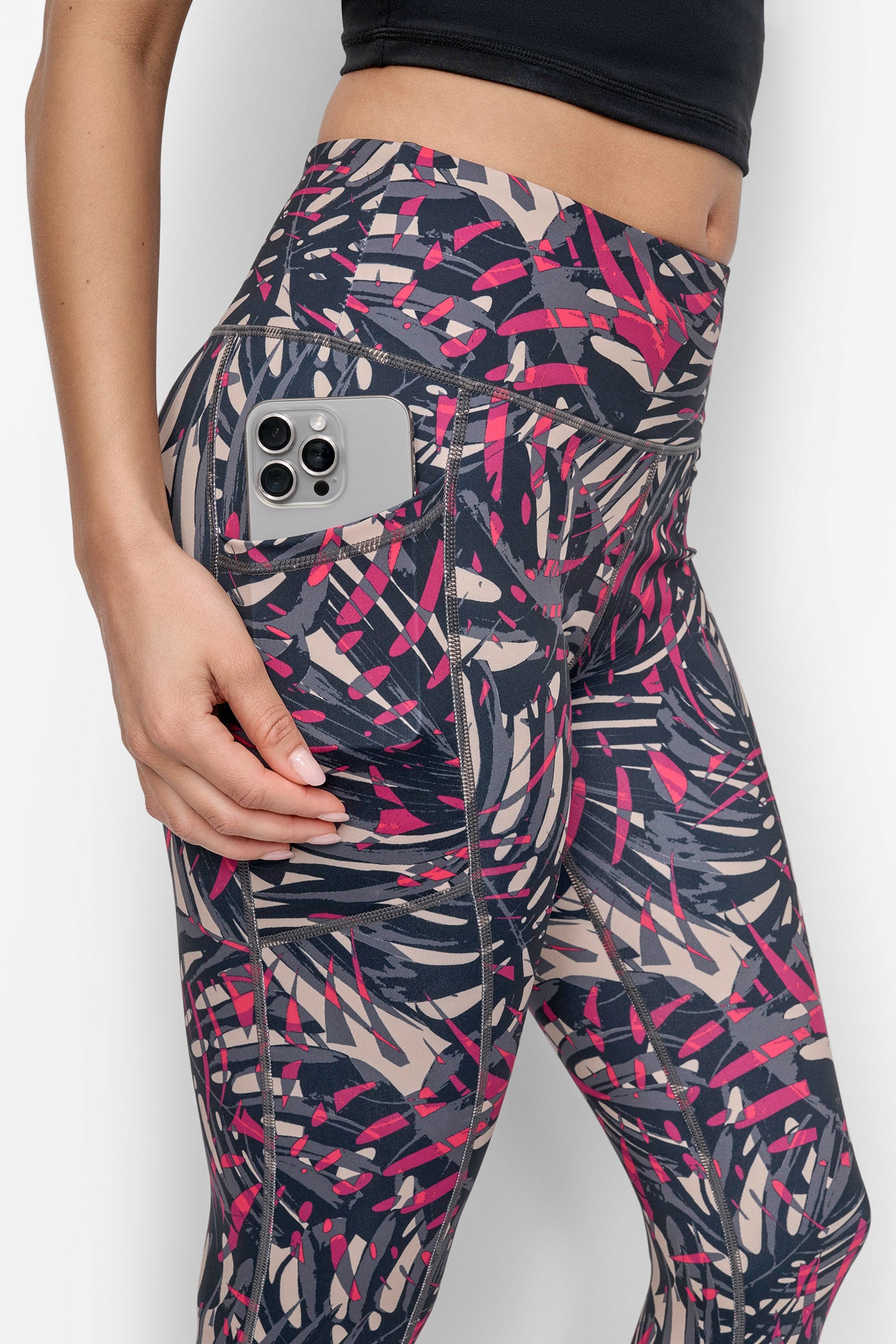 MID RISE PRINTED 7/8 FITNESS LEGGING VIEW 4 | Leggings