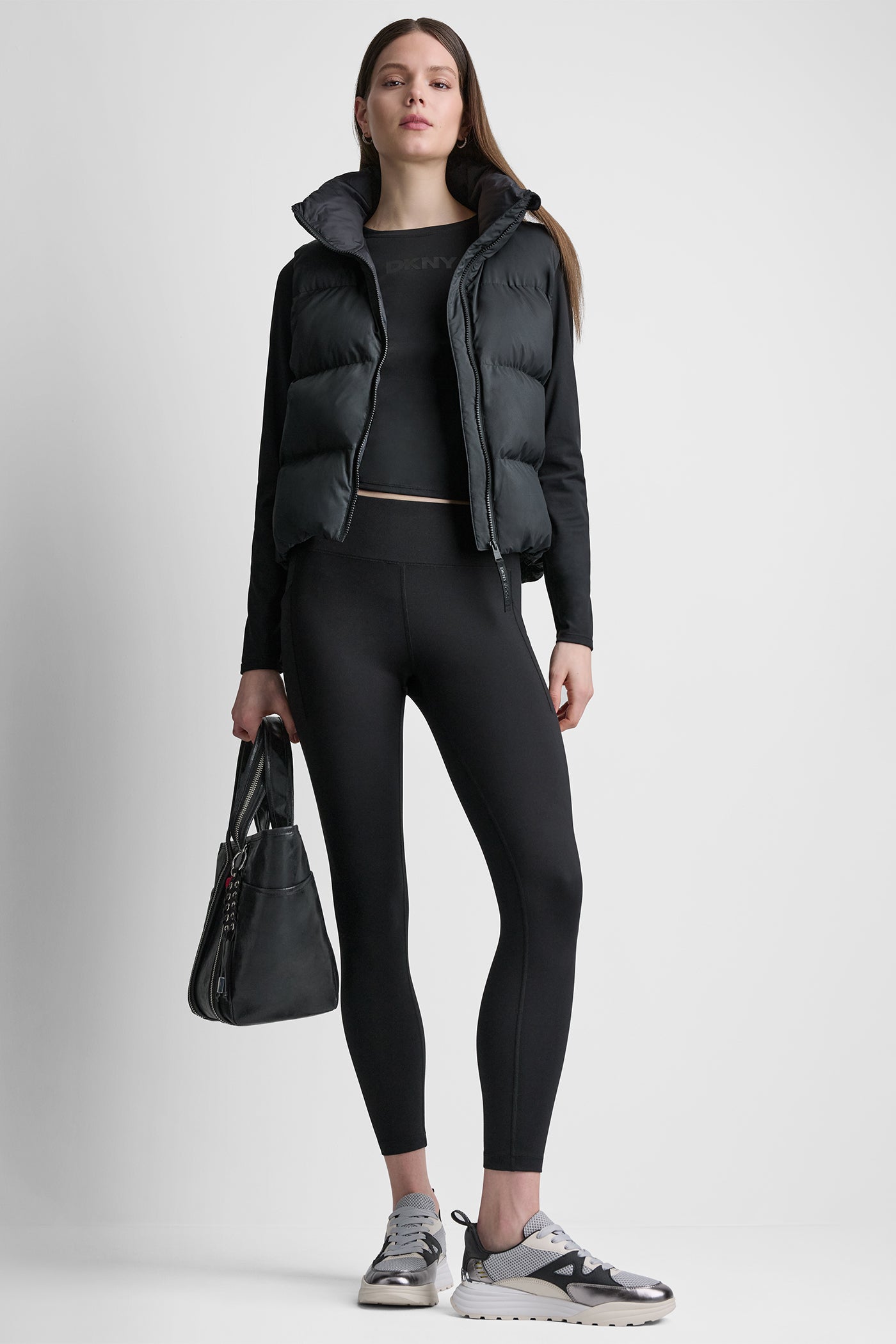 PUFFER MOCK NECK VEST VIEW 7