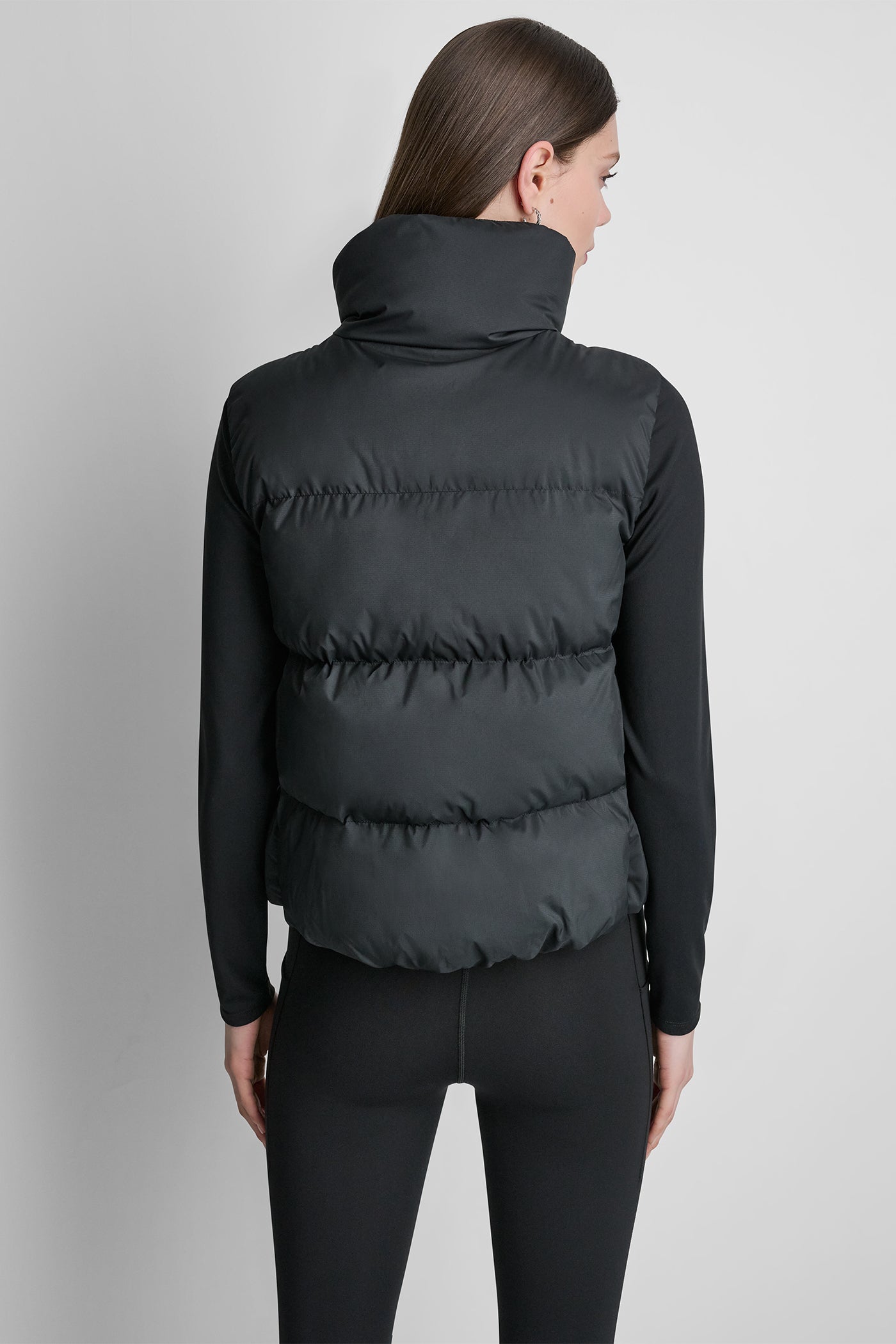 PUFFER MOCK NECK VEST VIEW 3