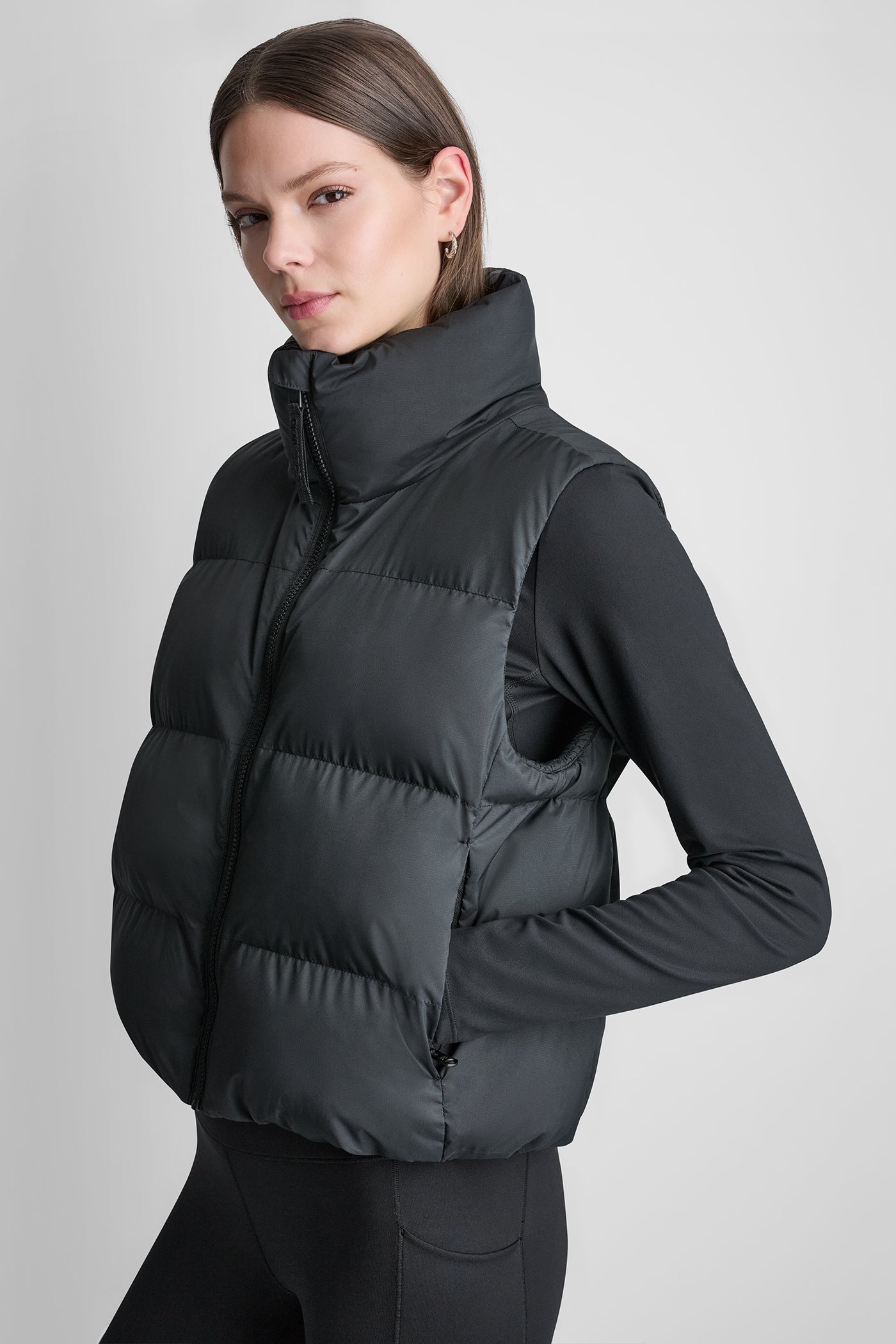 PUFFER MOCK NECK VEST VIEW 4