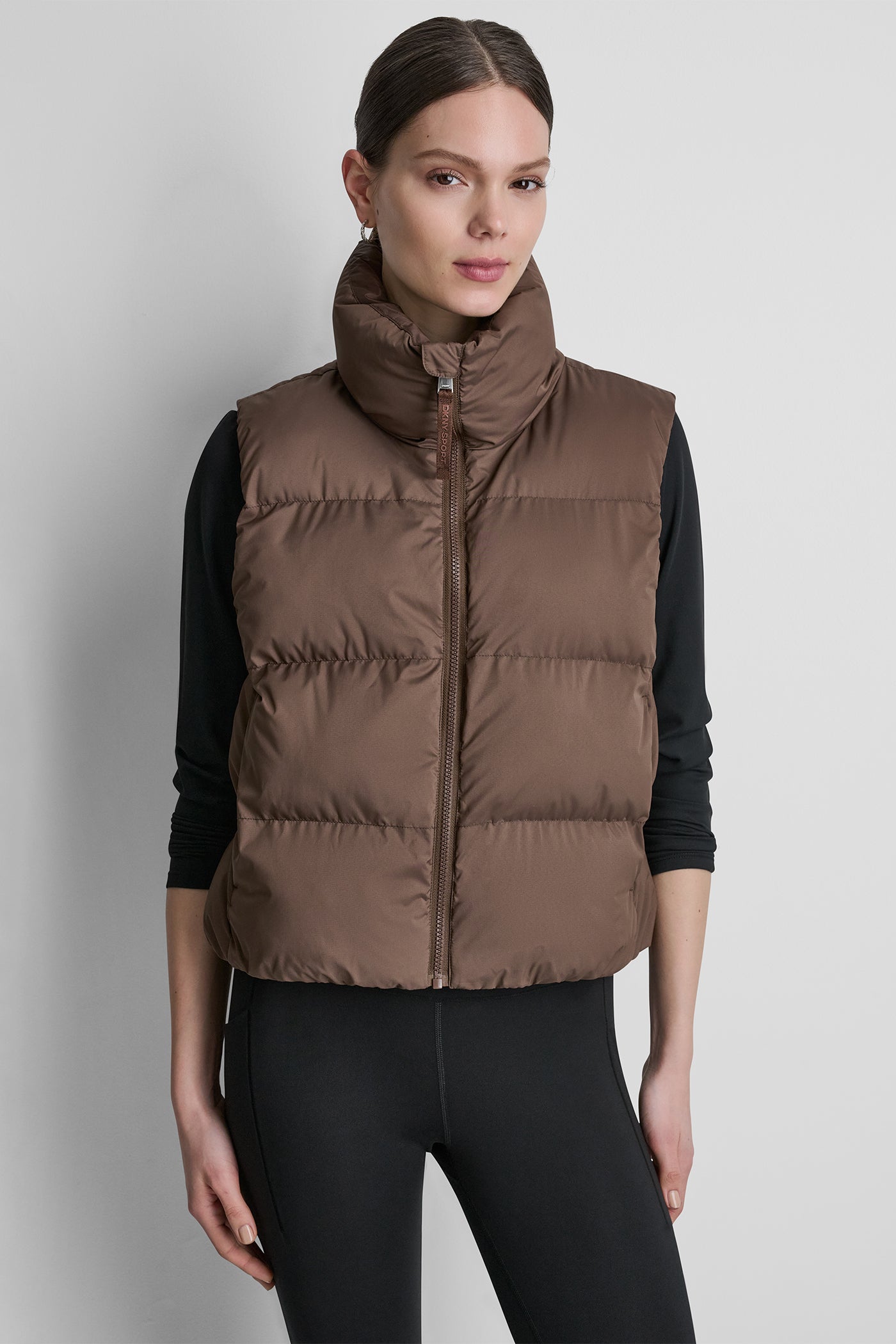 PUFFER MOCK NECK VEST VIEW 6