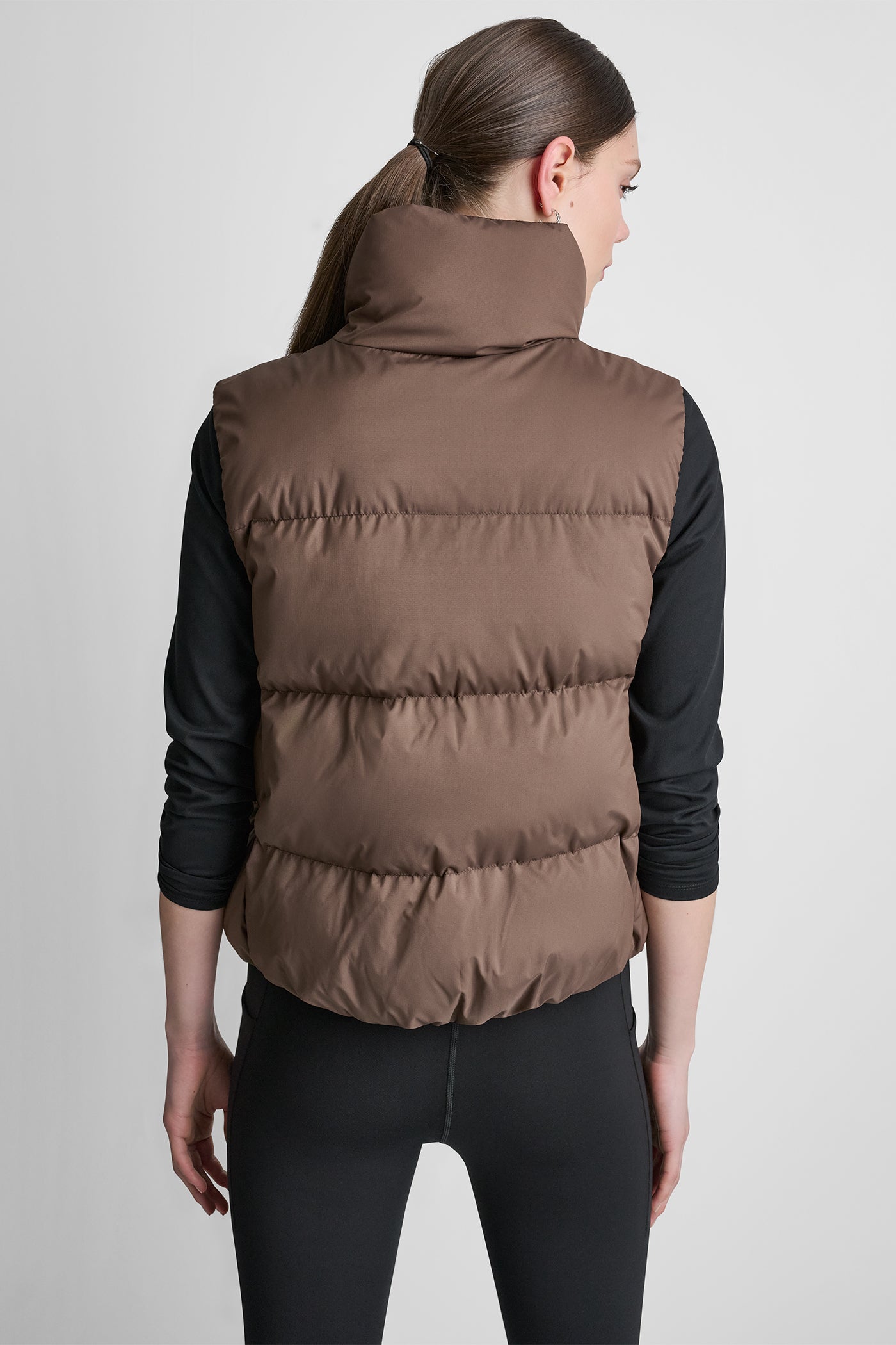 PUFFER MOCK NECK VEST VIEW 3