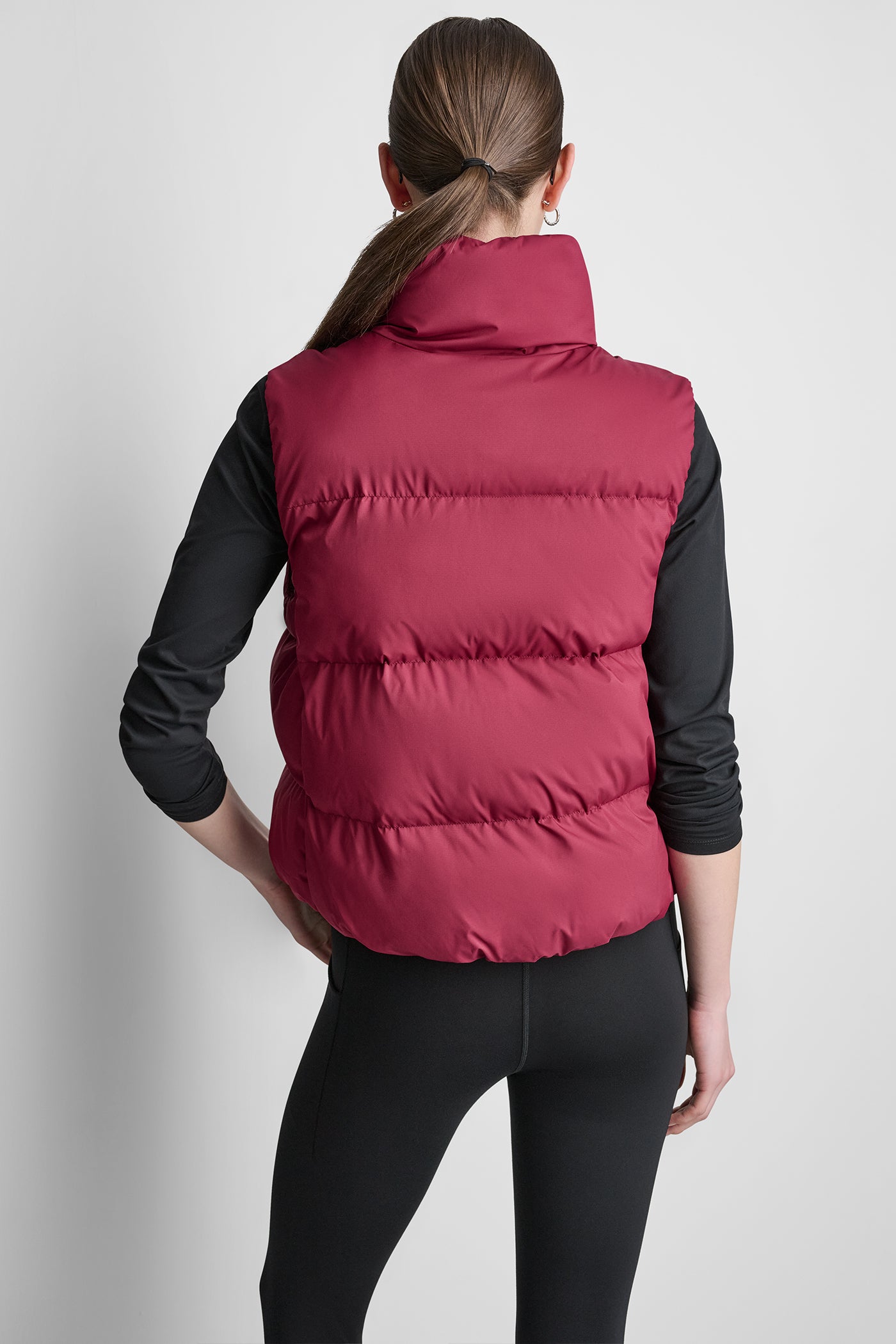 PUFFER MOCK NECK VEST VIEW 3