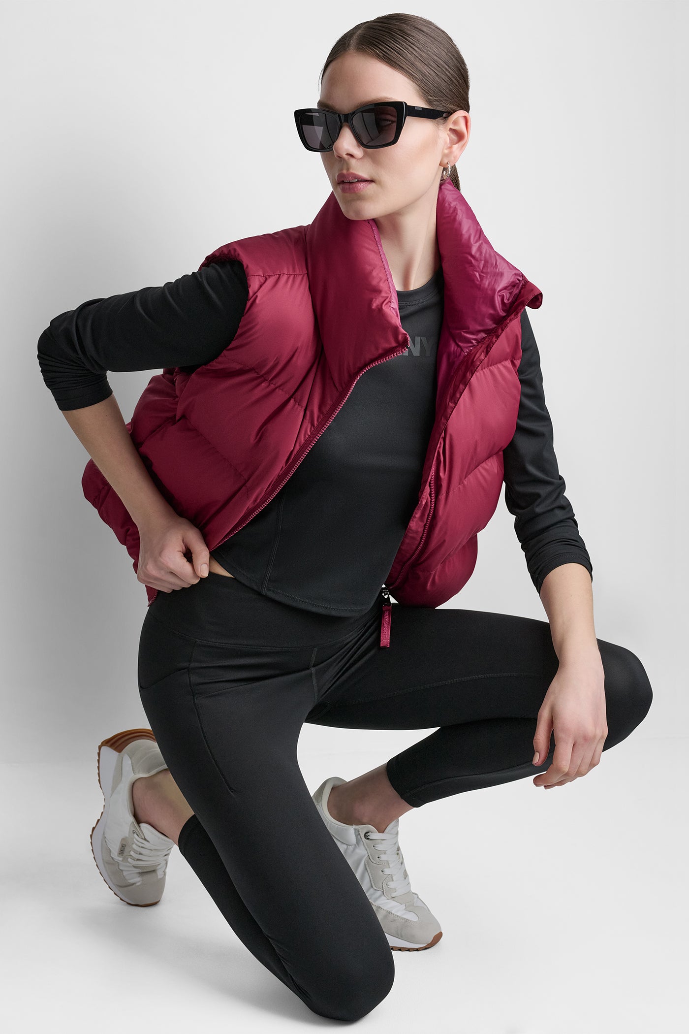 PUFFER MOCK NECK VEST VIEW 7