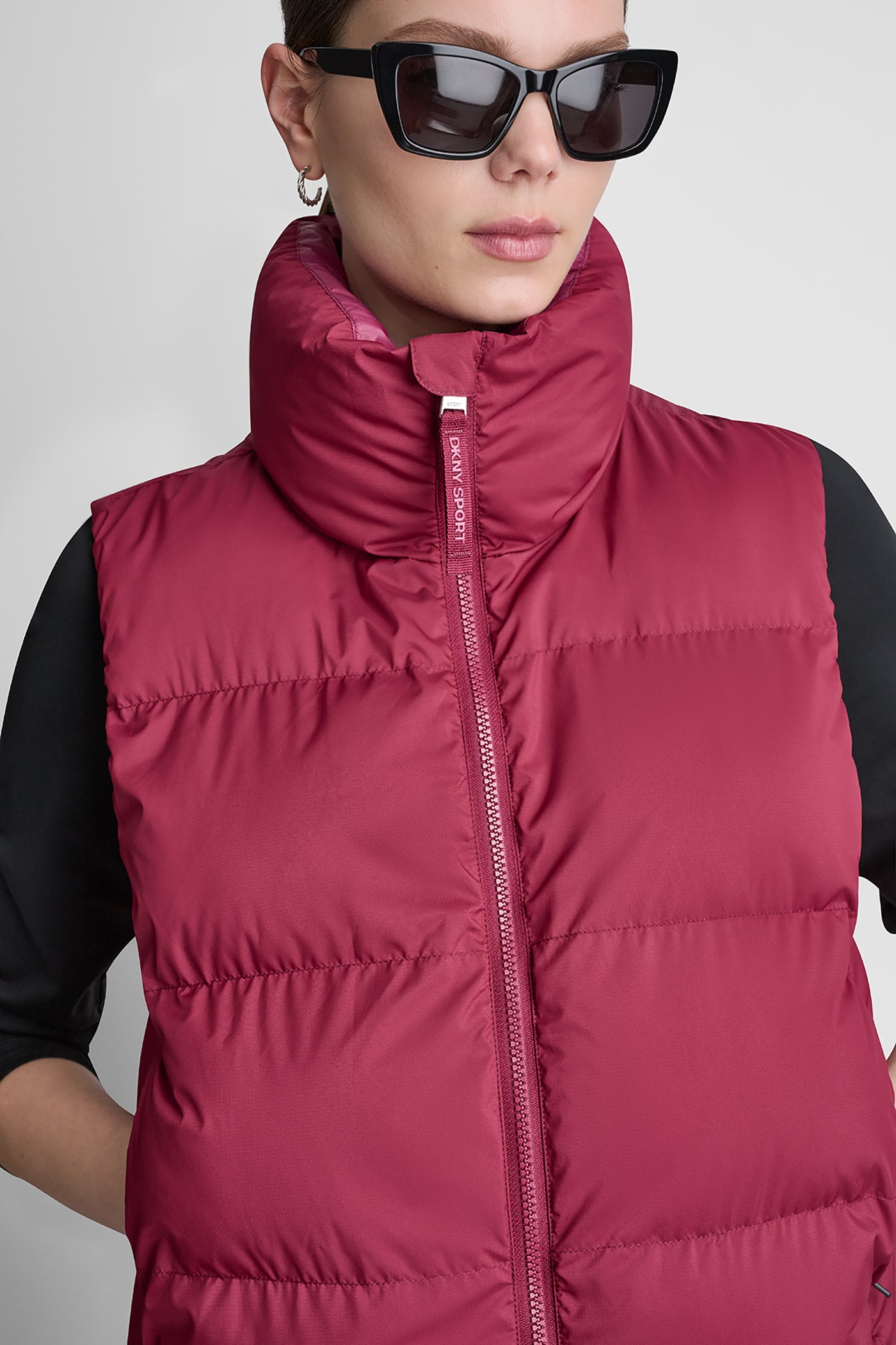 PUFFER MOCK NECK VEST VIEW 6