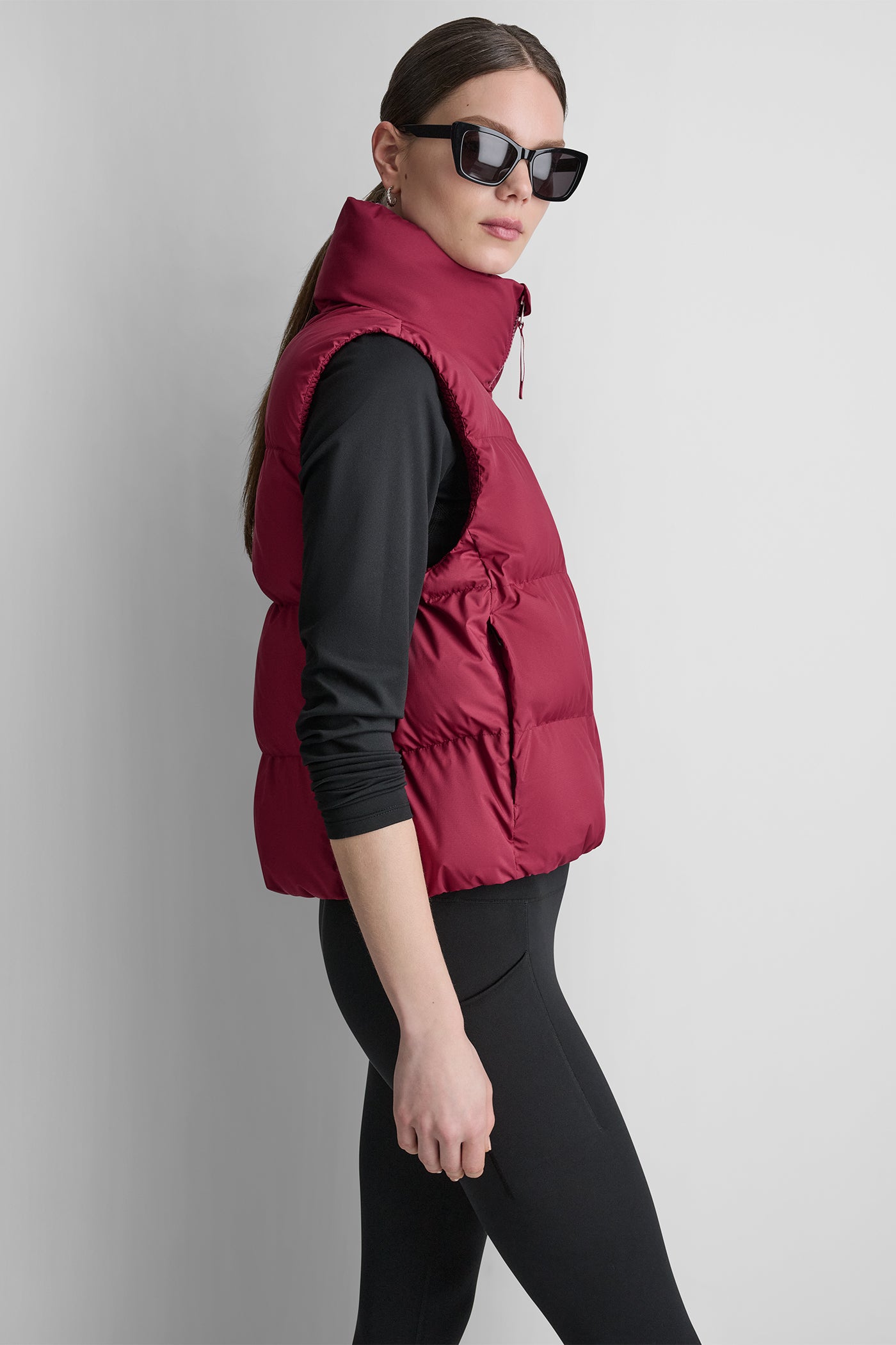 PUFFER MOCK NECK VEST VIEW 4