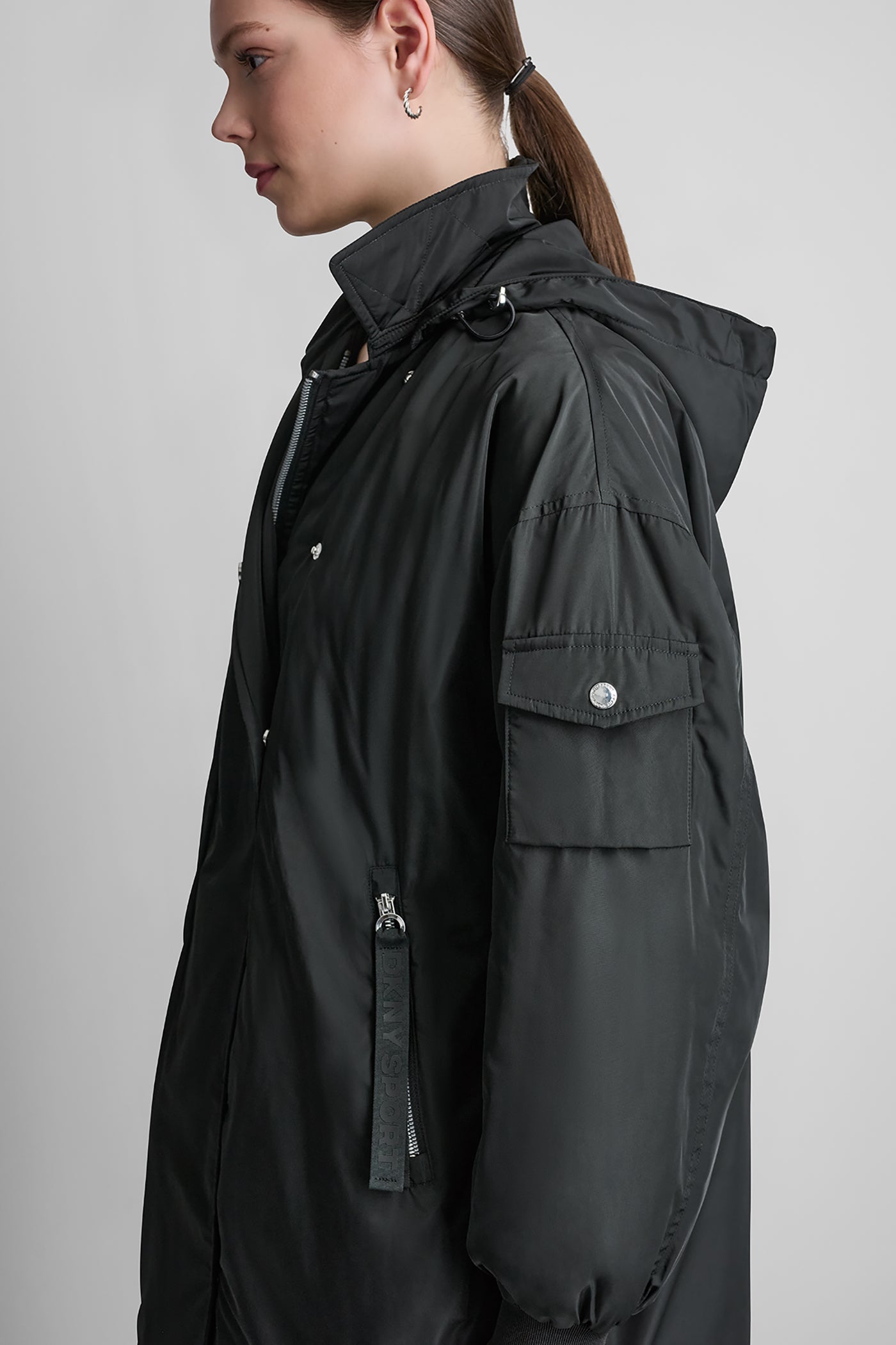 LONG JACKET WITH REMOVABLE HOOD VIEW 7