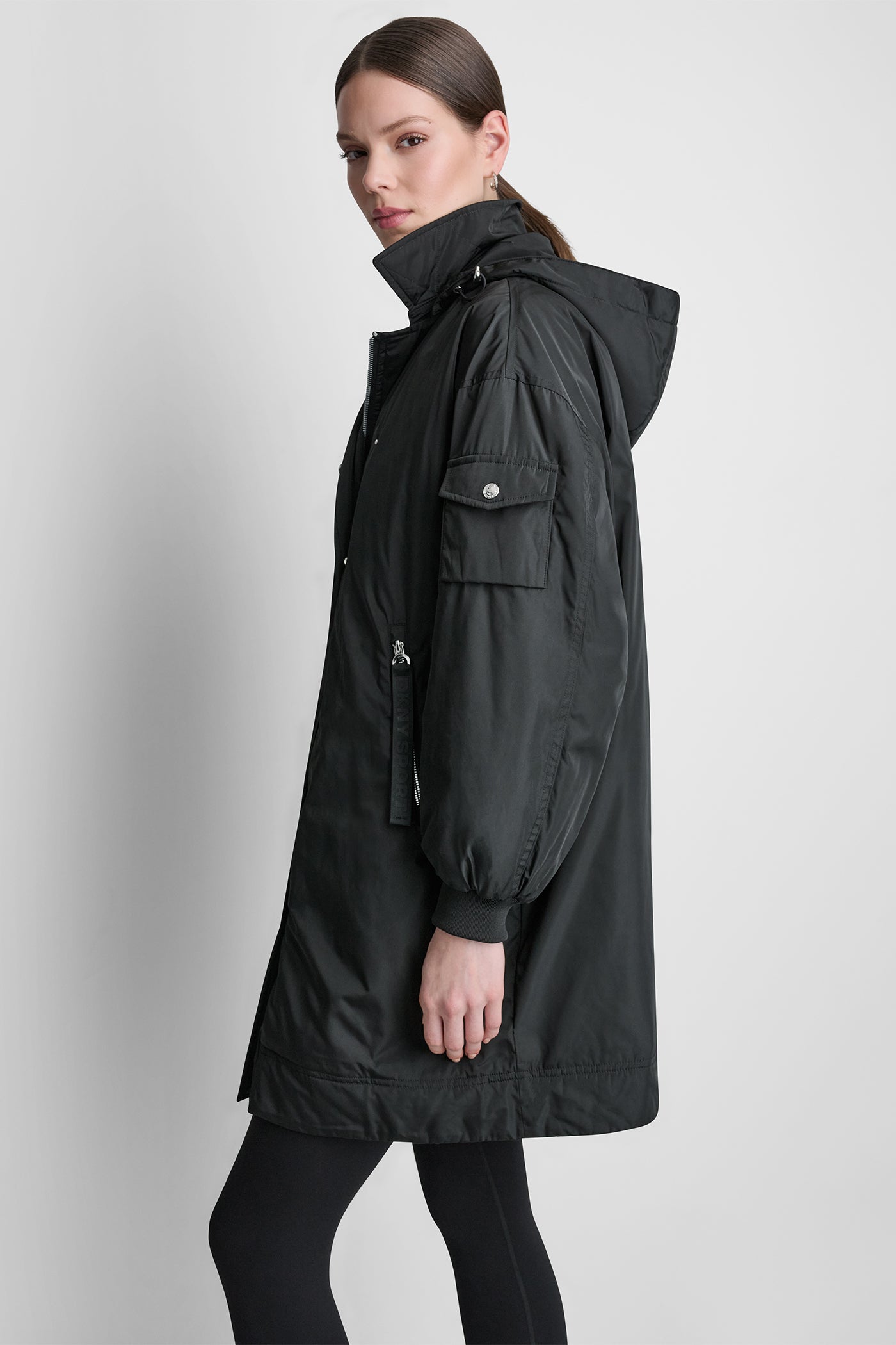 LONG JACKET WITH REMOVABLE HOOD VIEW 4