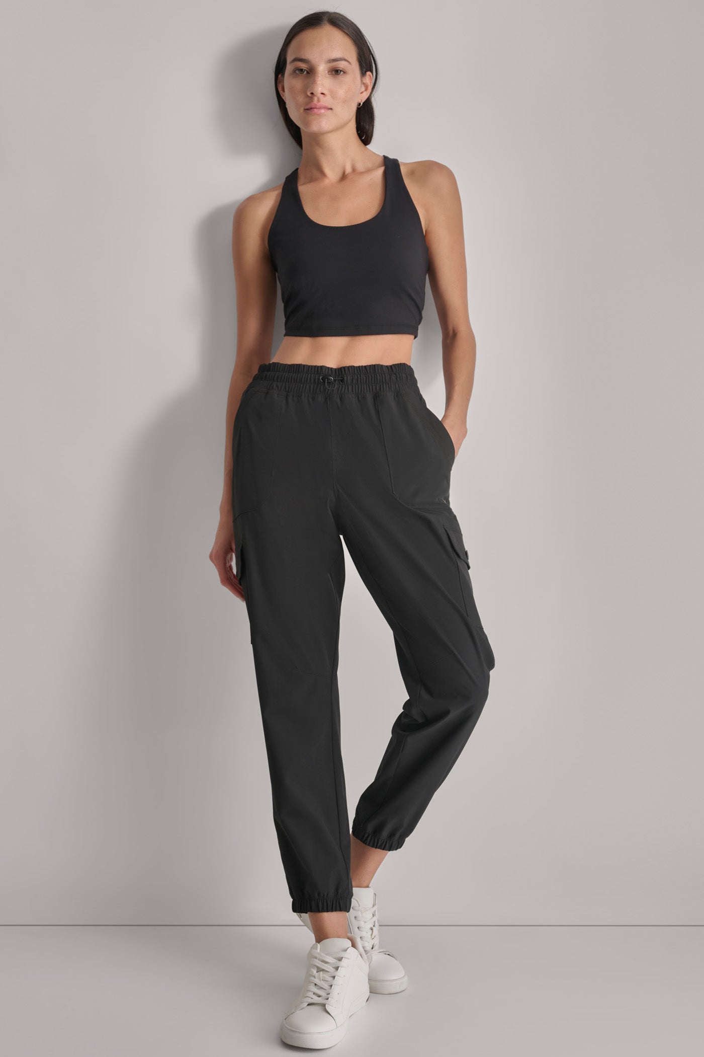 SMOCKED WAIST CARGO JOGGER VIEW 3 | Not Clearance or Preorder