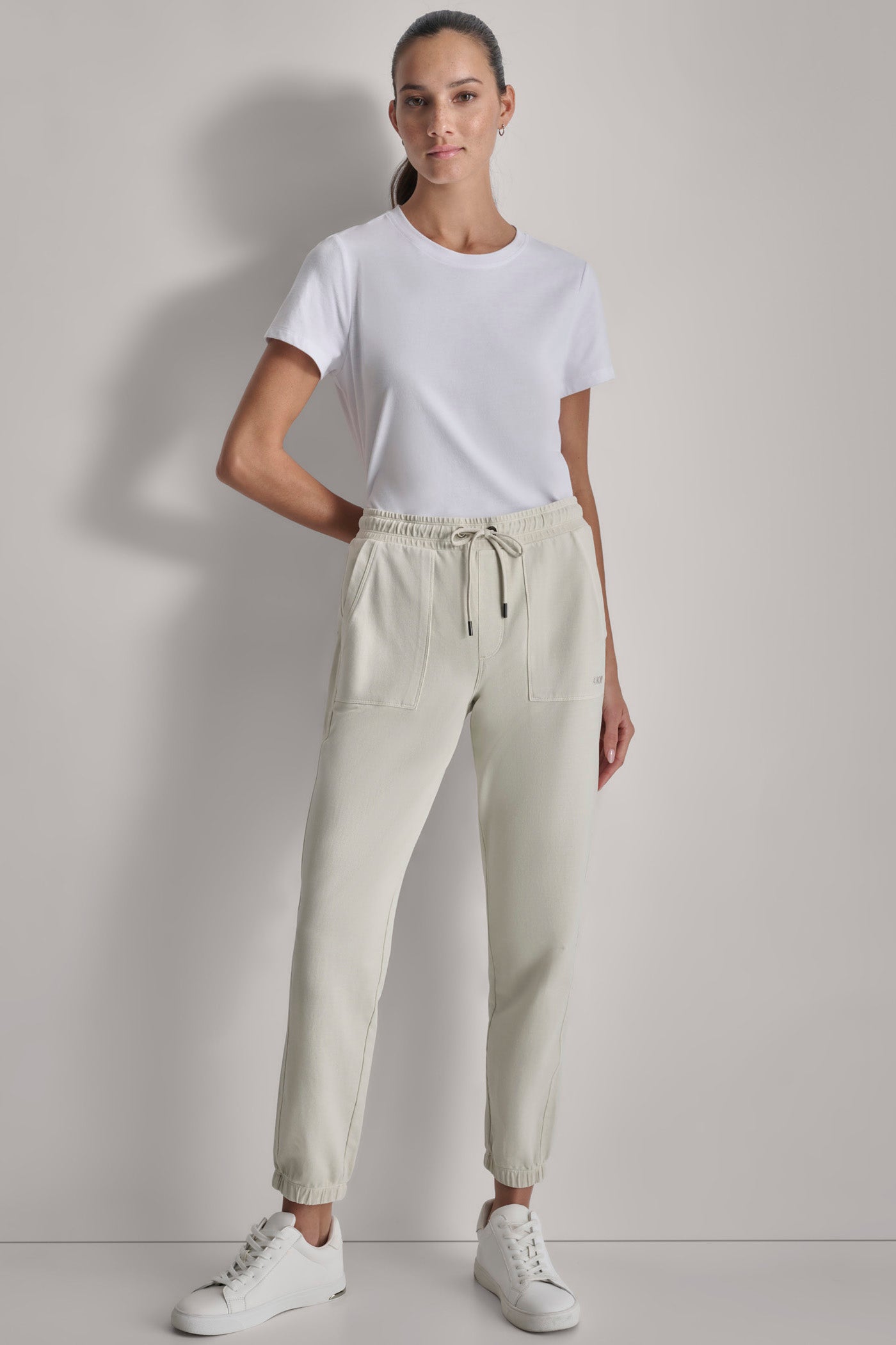 SMOCKED WAISTBAND JOGGER VIEW 3 | Fall Neutrals