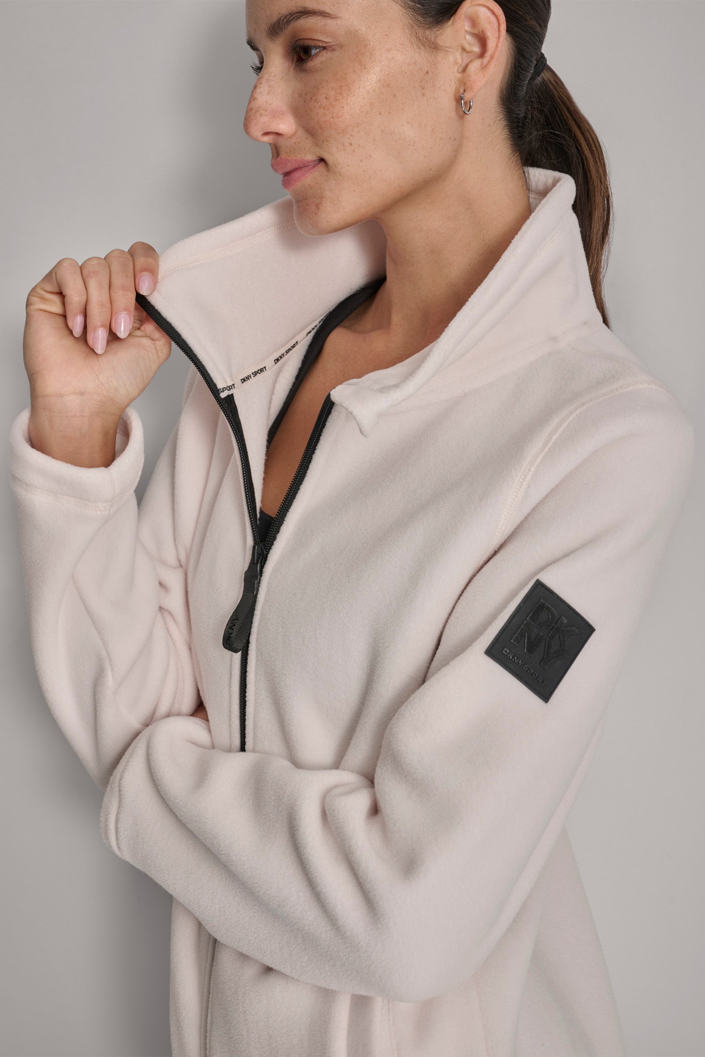 TECH FLEECE JACKET WITH MATTE SHINE LOGO SLEEVE PATCH VIEW 4 | Coats under $100