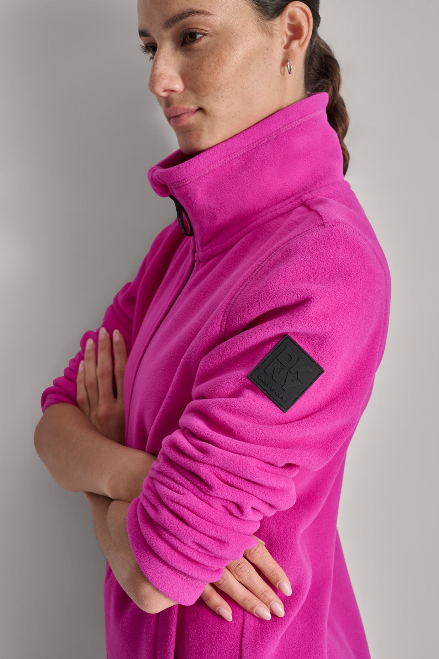 TECH FLEECE JACKET WITH MATTE SHINE LOGO SLEEVE PATCH VIEW 4 | Coats under $100