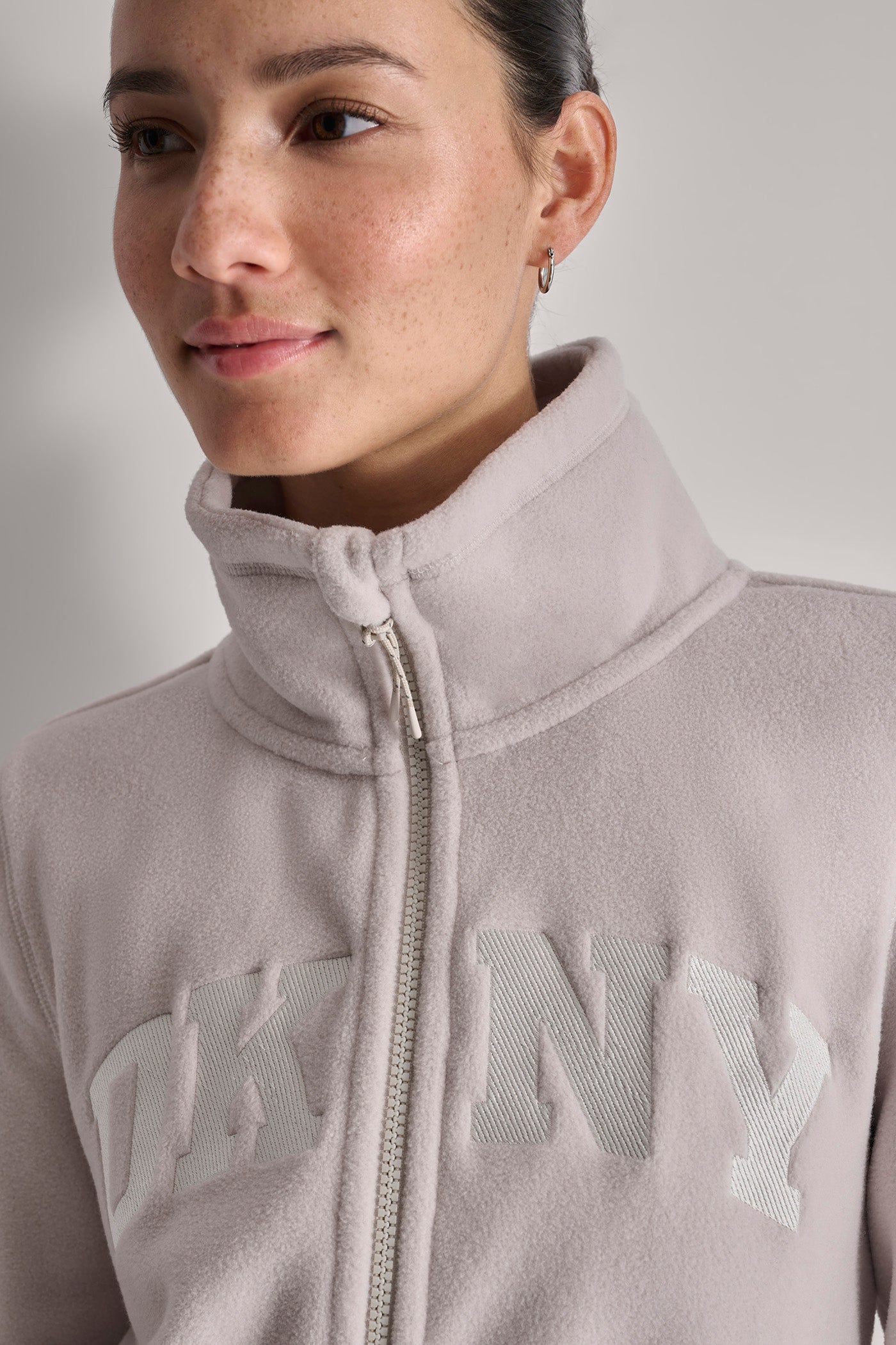 TECH FLEECE FULL ZIP JACKET WITH VARSITY TWILL LOGO VIEW 5 | DKNY Promo