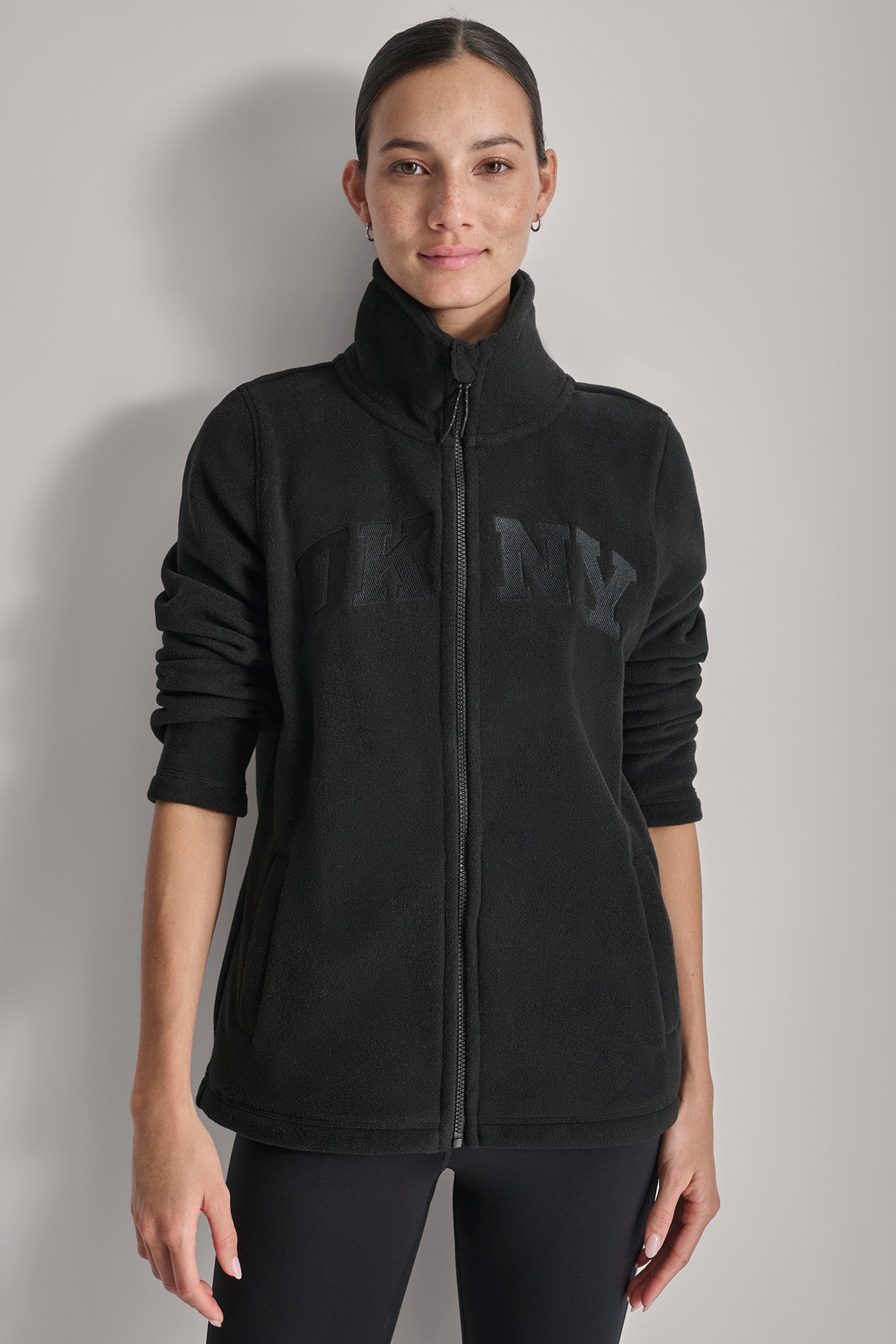 TECH FLEECE FULL ZIP JACKET WITH VARSITY TWILL LOGO VIEW 4 | DKNY Promo