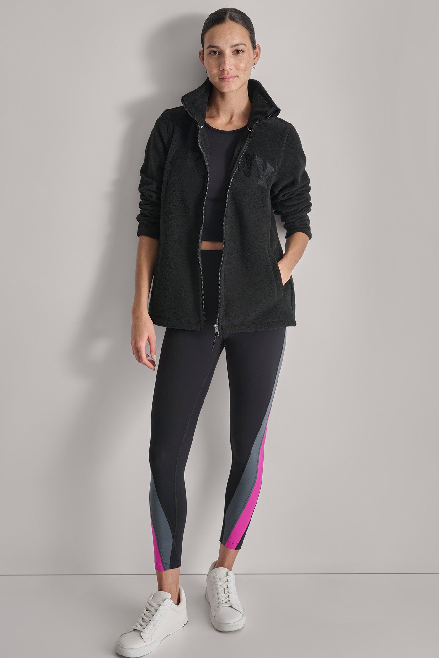 TECH FLEECE FULL ZIP JACKET WITH VARSITY TWILL LOGO VIEW 6 | DKNY Promo