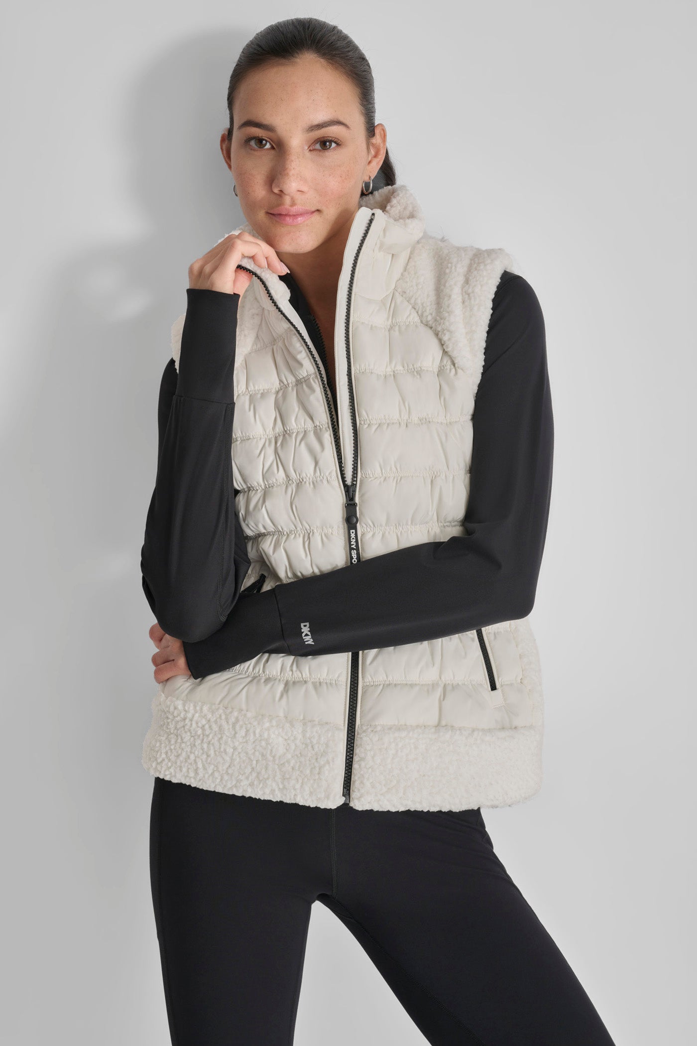 CLOUD/CLOUD MOCK-NECK PUFFER VEST, FRONT VIEW | Coats under $100