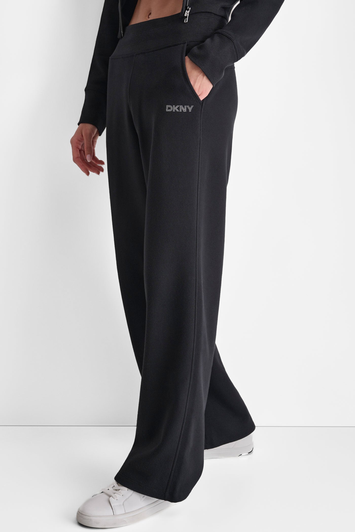 EXTRA HIGH RISE WIDE LEG SWEATPANT VIEW 3 | DKNY Sport